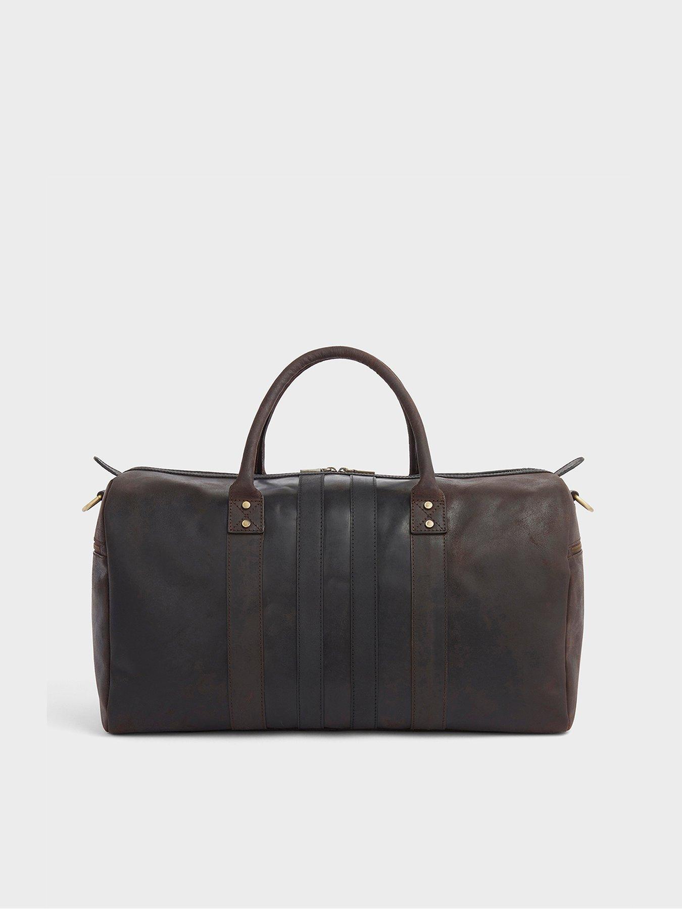 Image 3 of 6 of Osprey London The Jenson Leather Holdall - Chocolate &amp; Black