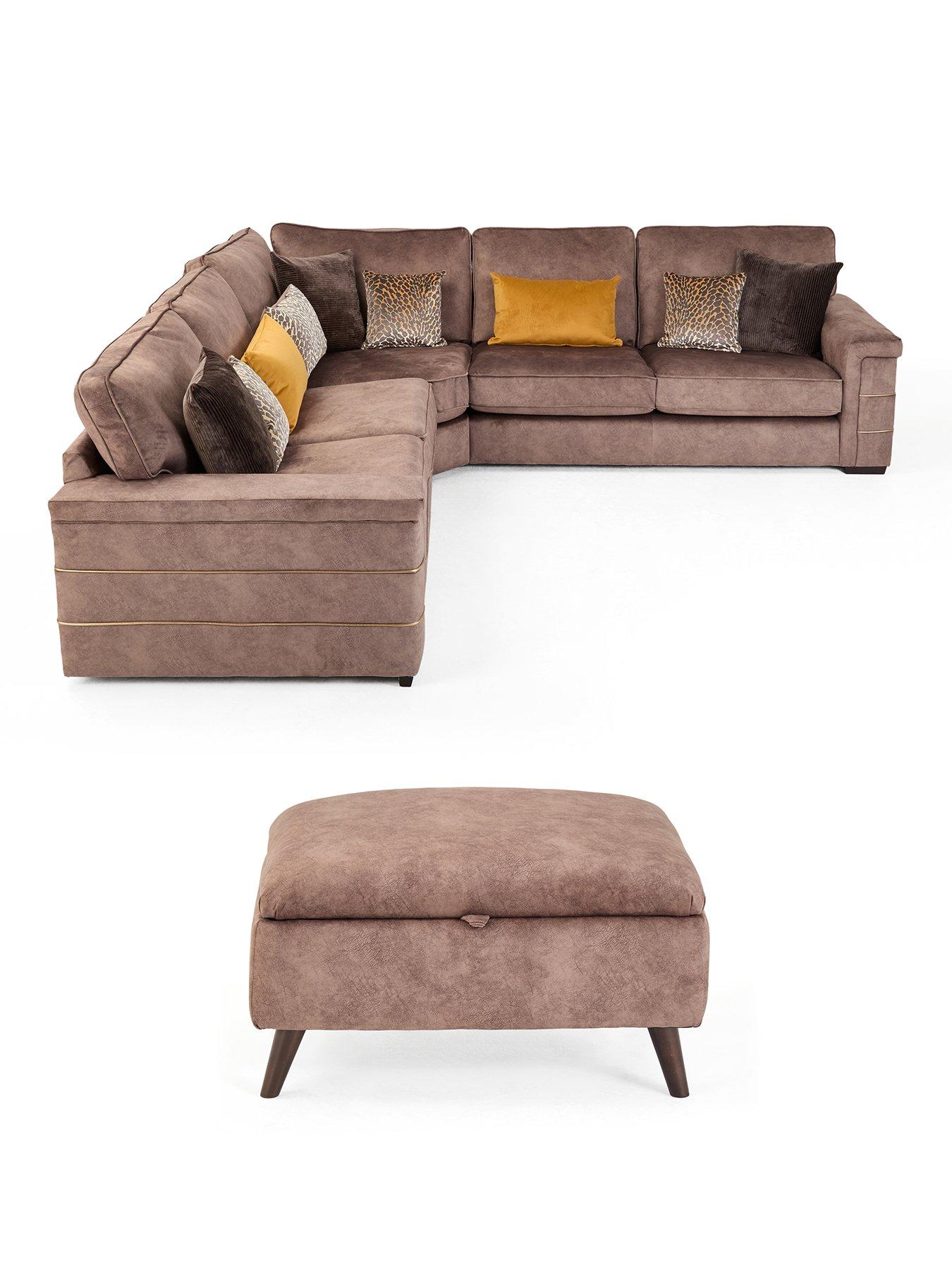 Image 2 of 7 of The Very Collection Nessa Corner Group + Footstool Set (Buy &amp; SAVE!) - Made to Order in the UK