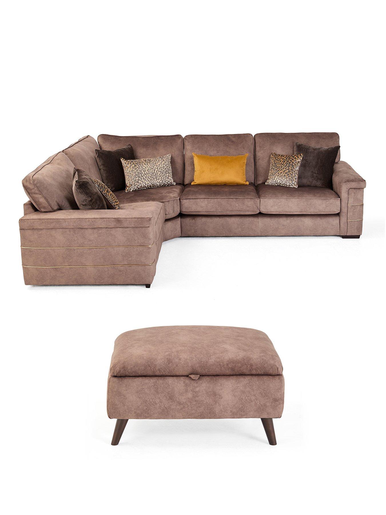 Image 2 of 7 of The Very Collection Nessa Left Hand Double Arm Corner Group + Footstool Set (Buy &amp; SAVE!) - Made to Order in the UK