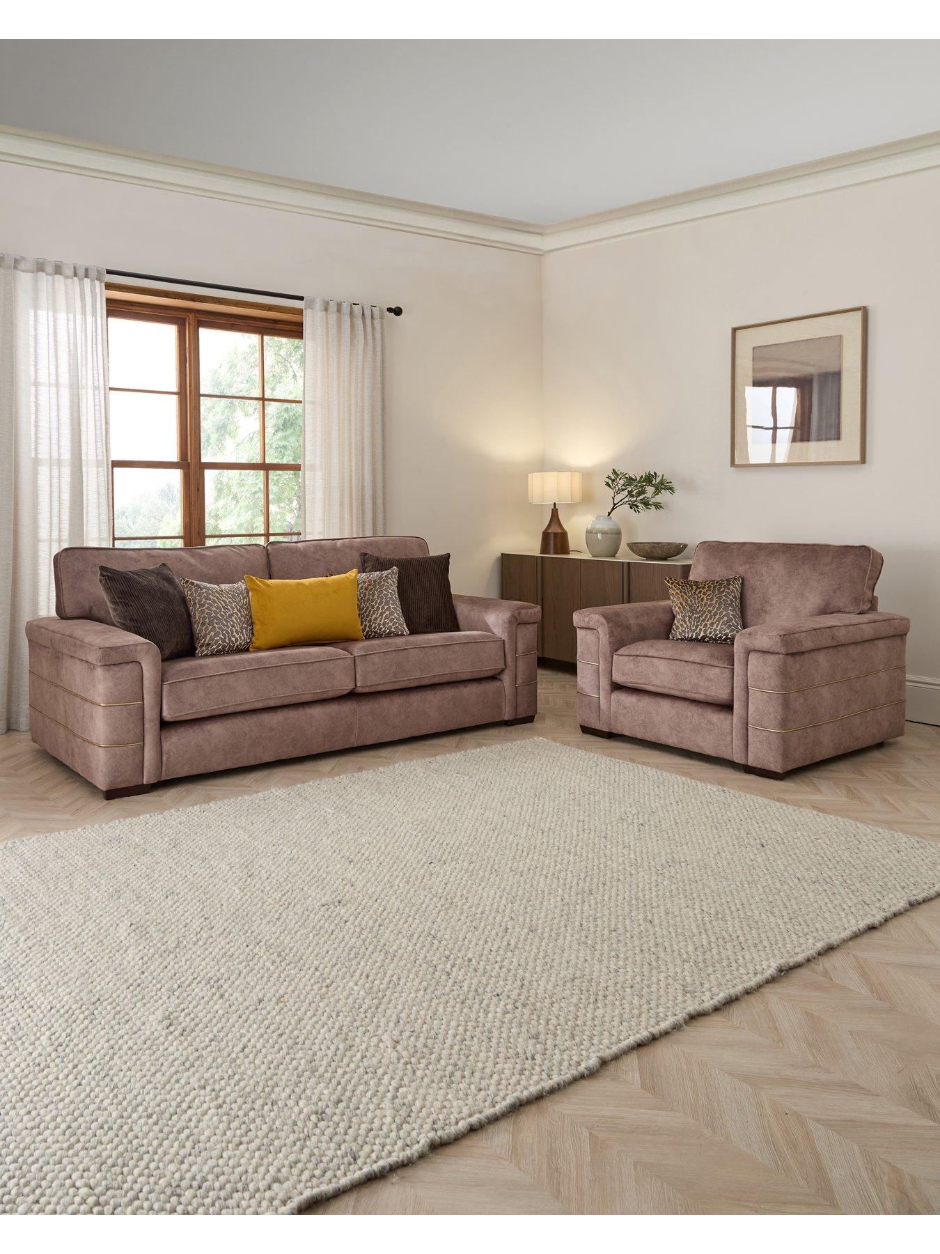 Image 1 of 7 of The Very Collection Nessa 3 Seater + Armchair (Buy &amp; SAVE!) - Made to Order in the UK