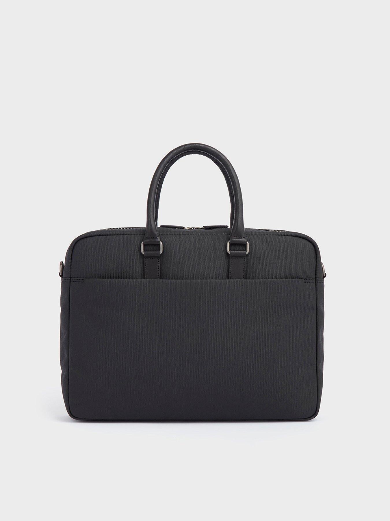 Image 3 of 6 of Osprey London The Grantham Waxed Canvas &amp; Leather Laptop Bag - Black