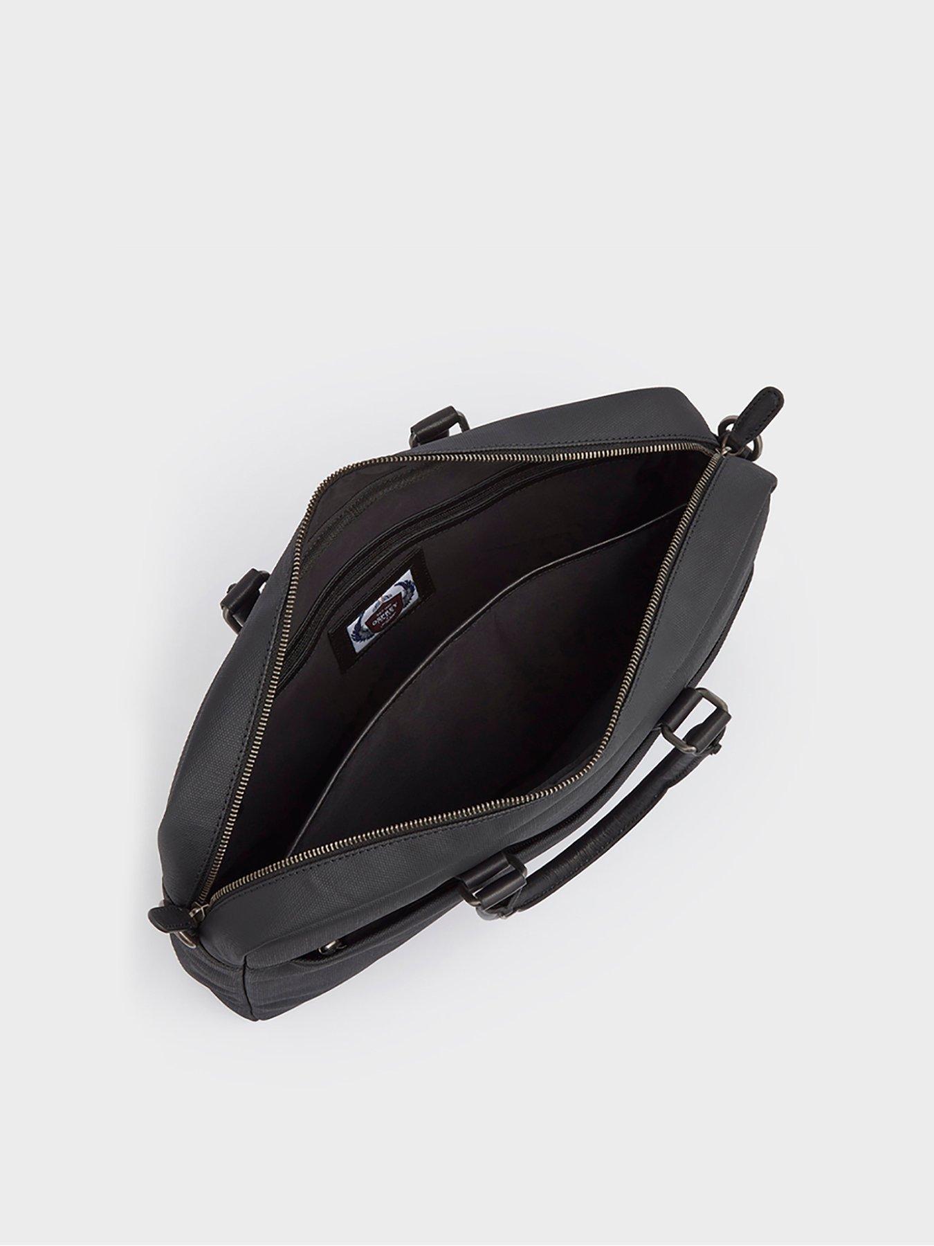 Image 5 of 6 of Osprey London The Grantham Waxed Canvas &amp; Leather Laptop Bag - Black