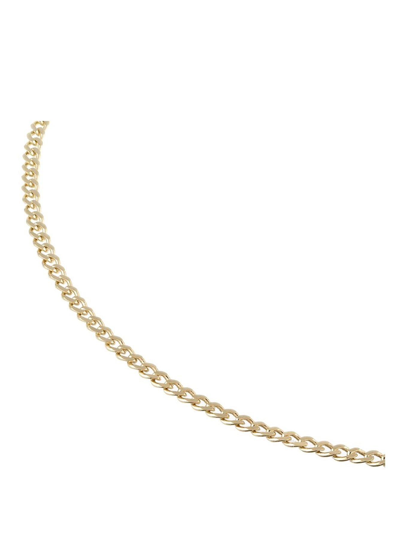 Image 1 of 3 of Ernest Jones Unisex Solid Gold 20'' Curb Necklace - Gold