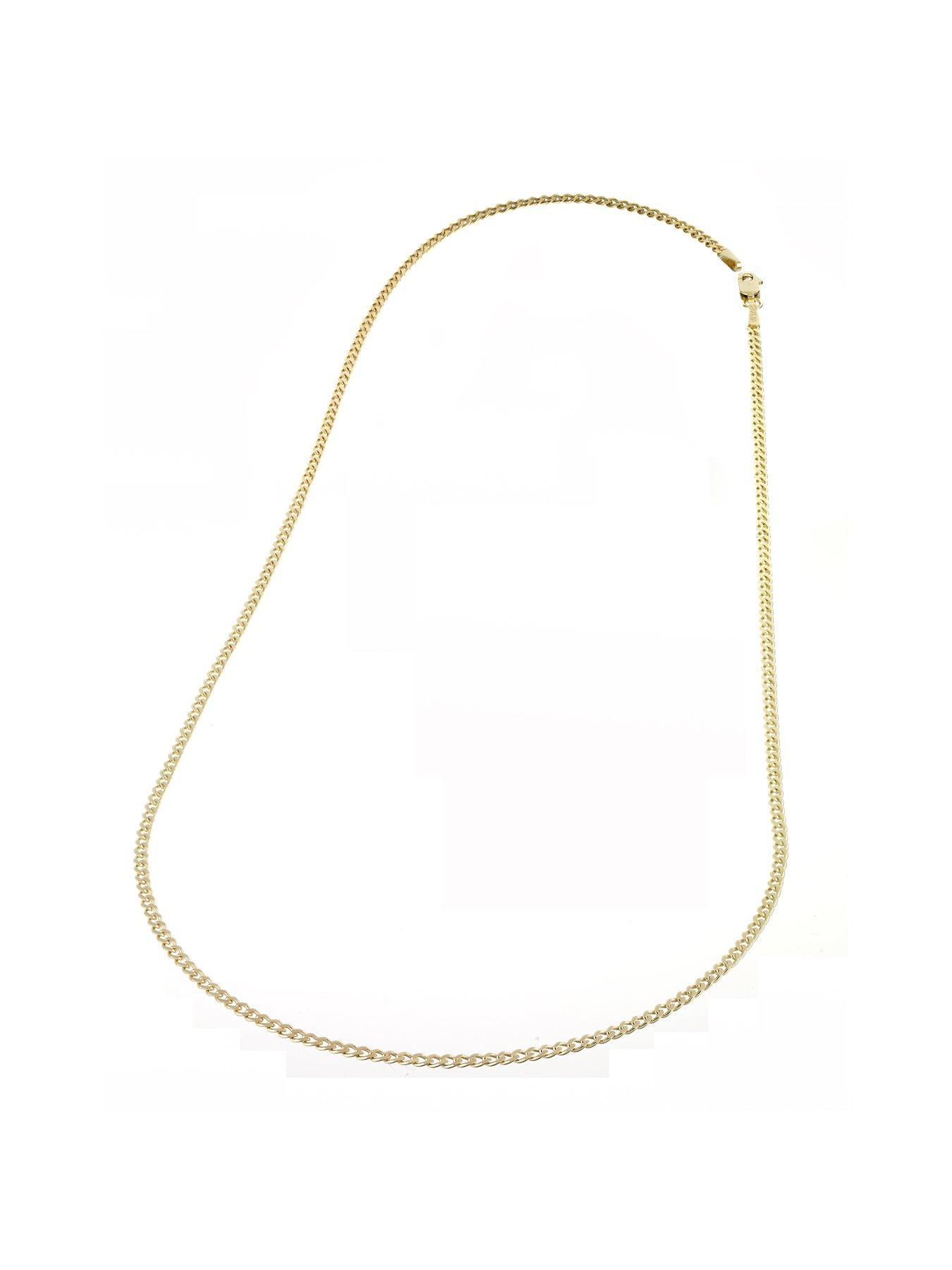 Image 2 of 3 of Ernest Jones Unisex Solid Gold 20'' Curb Necklace - Gold
