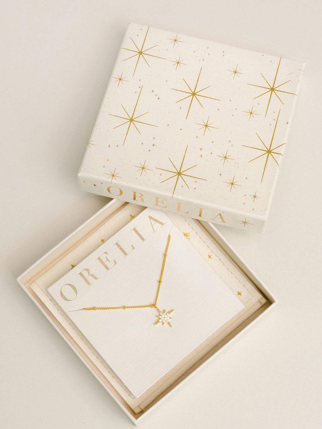 Image 2 of 4 of Orelia Pave Starburst Pave Satellite Chain Necklace - Gold