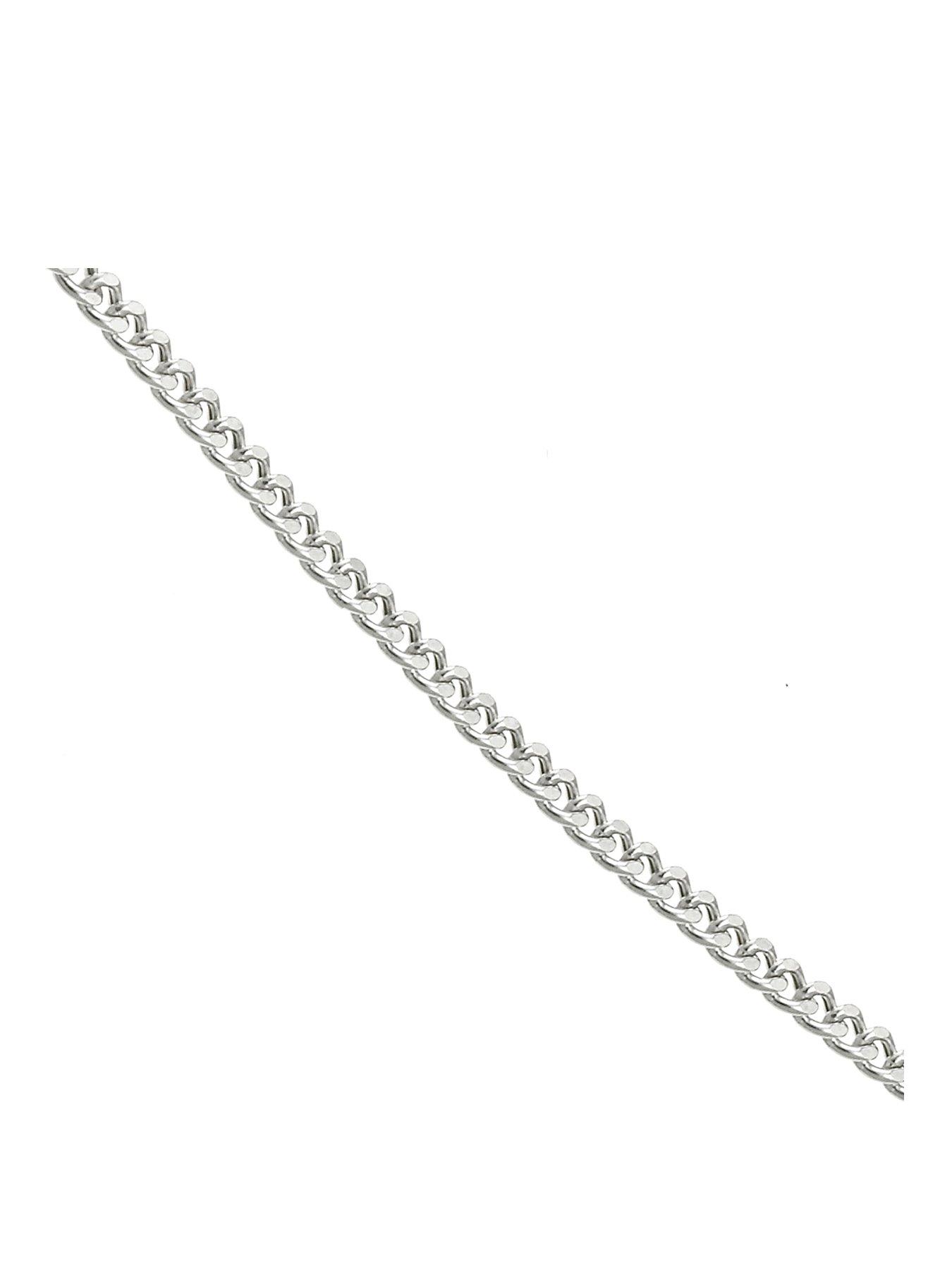 Image 1 of 2 of Ernest Jones Unisex Curb Hollow Bracelet - Silver
