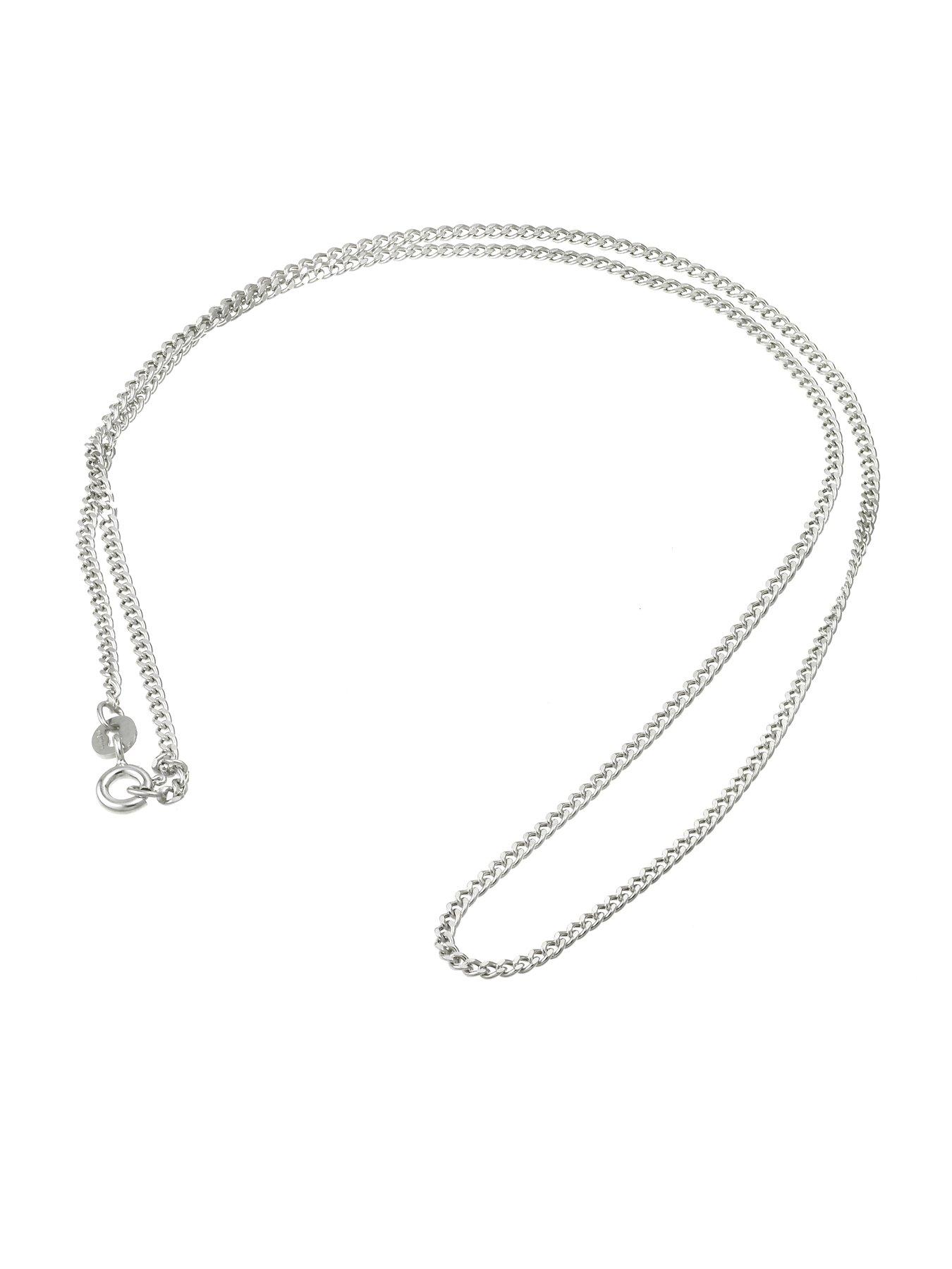 Image 2 of 2 of Ernest Jones Unisex Curb Hollow Bracelet - Silver