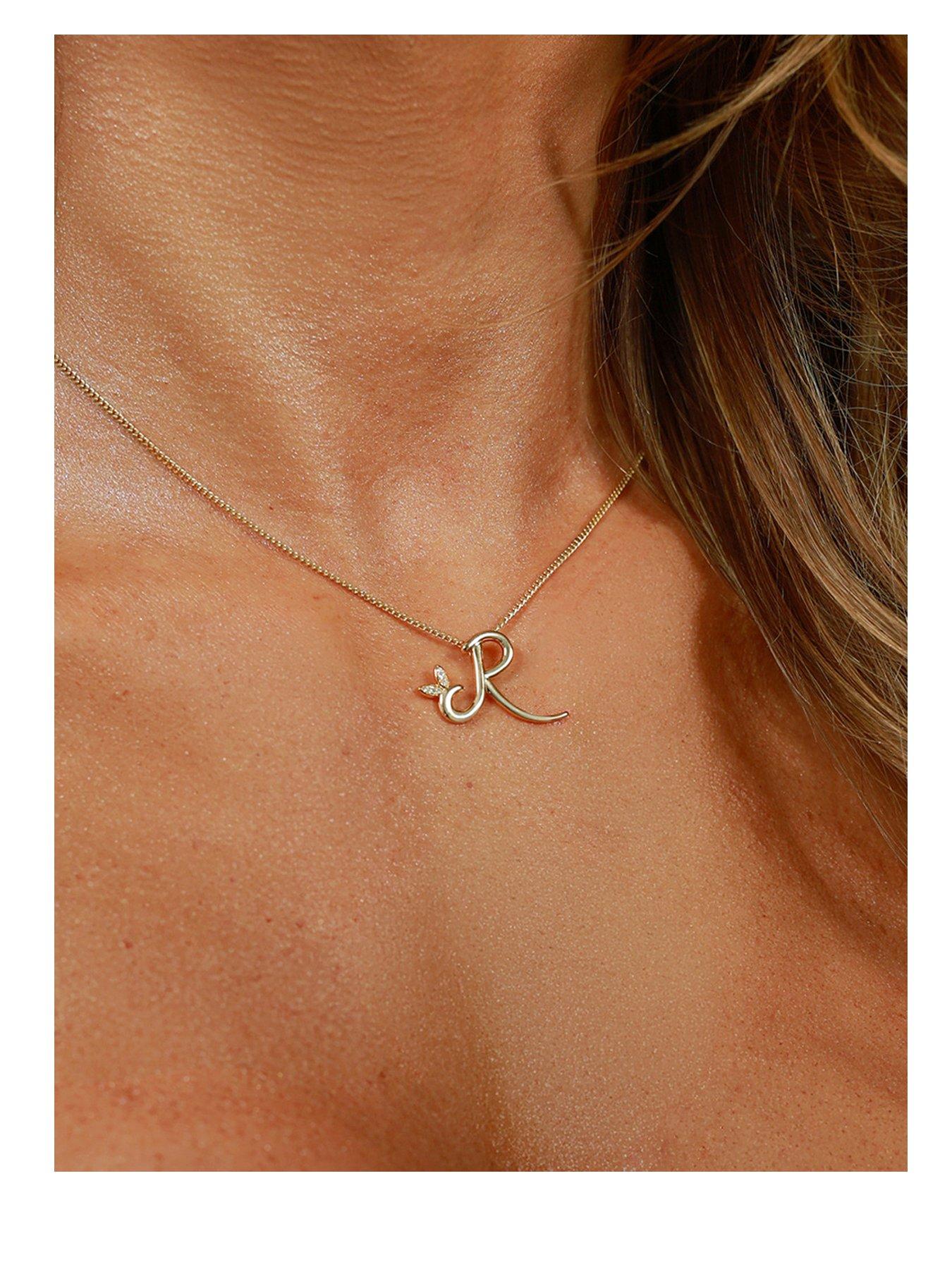 Say It With Yellow/Gold Winged Diamond Initial Necklace - A - Image 3