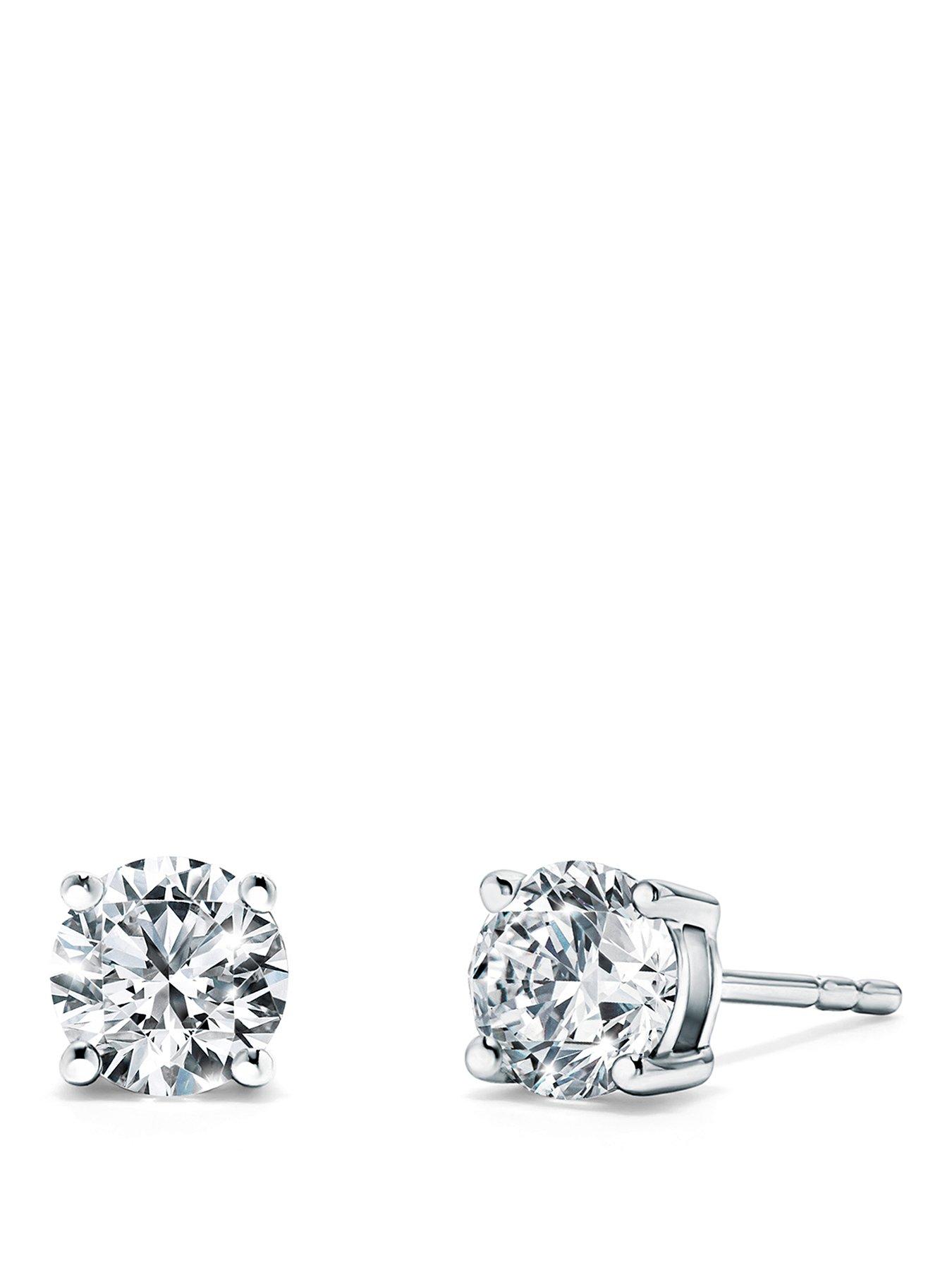 Image 1 of 5 of Created Brilliance Orion , 9ct White Gold 1.00ct tw Lab Grown Diamond Round Stud Earrings