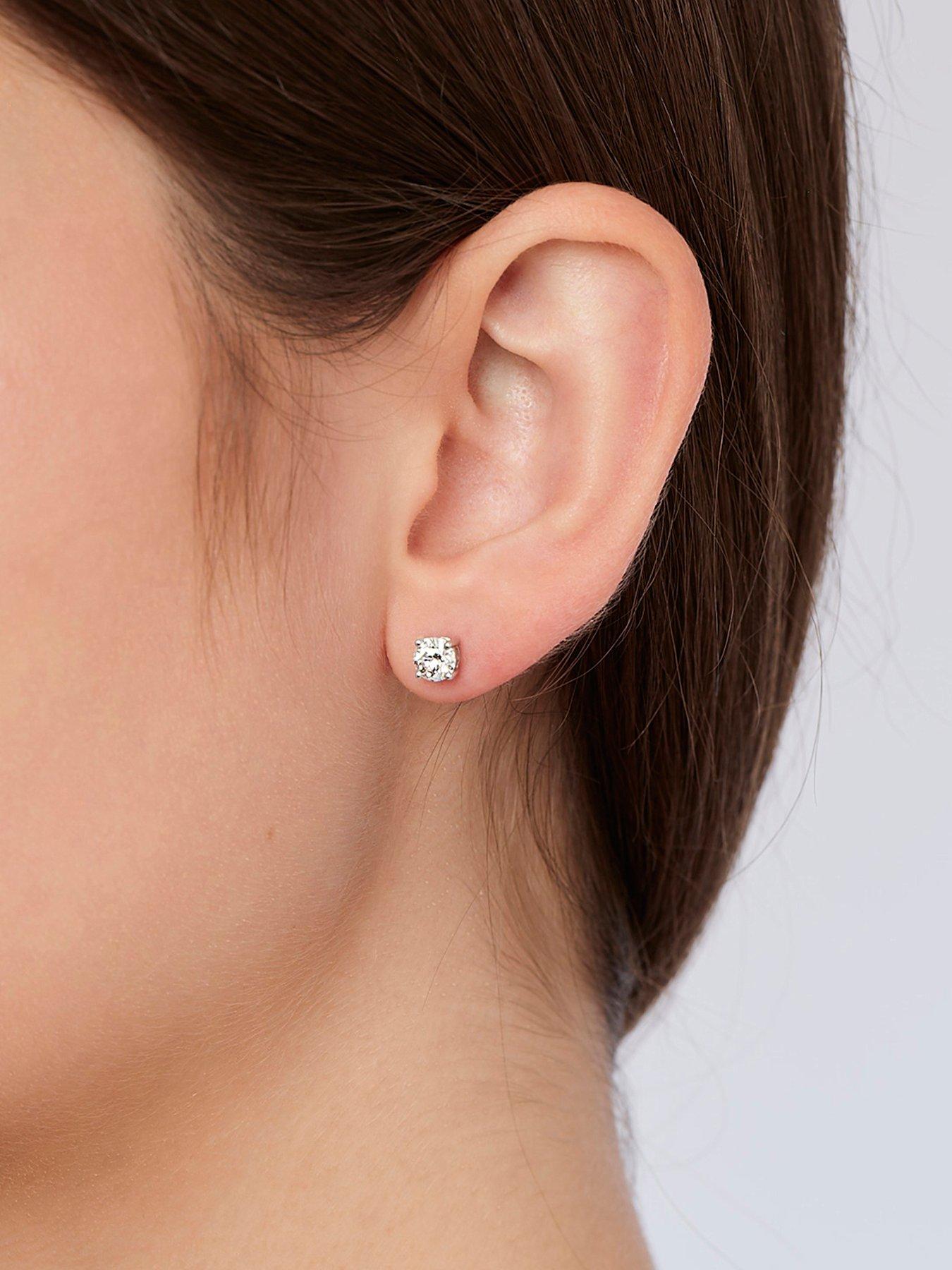 Image 3 of 5 of Created Brilliance Orion , 9ct White Gold 1.00ct tw Lab Grown Diamond Round Stud Earrings