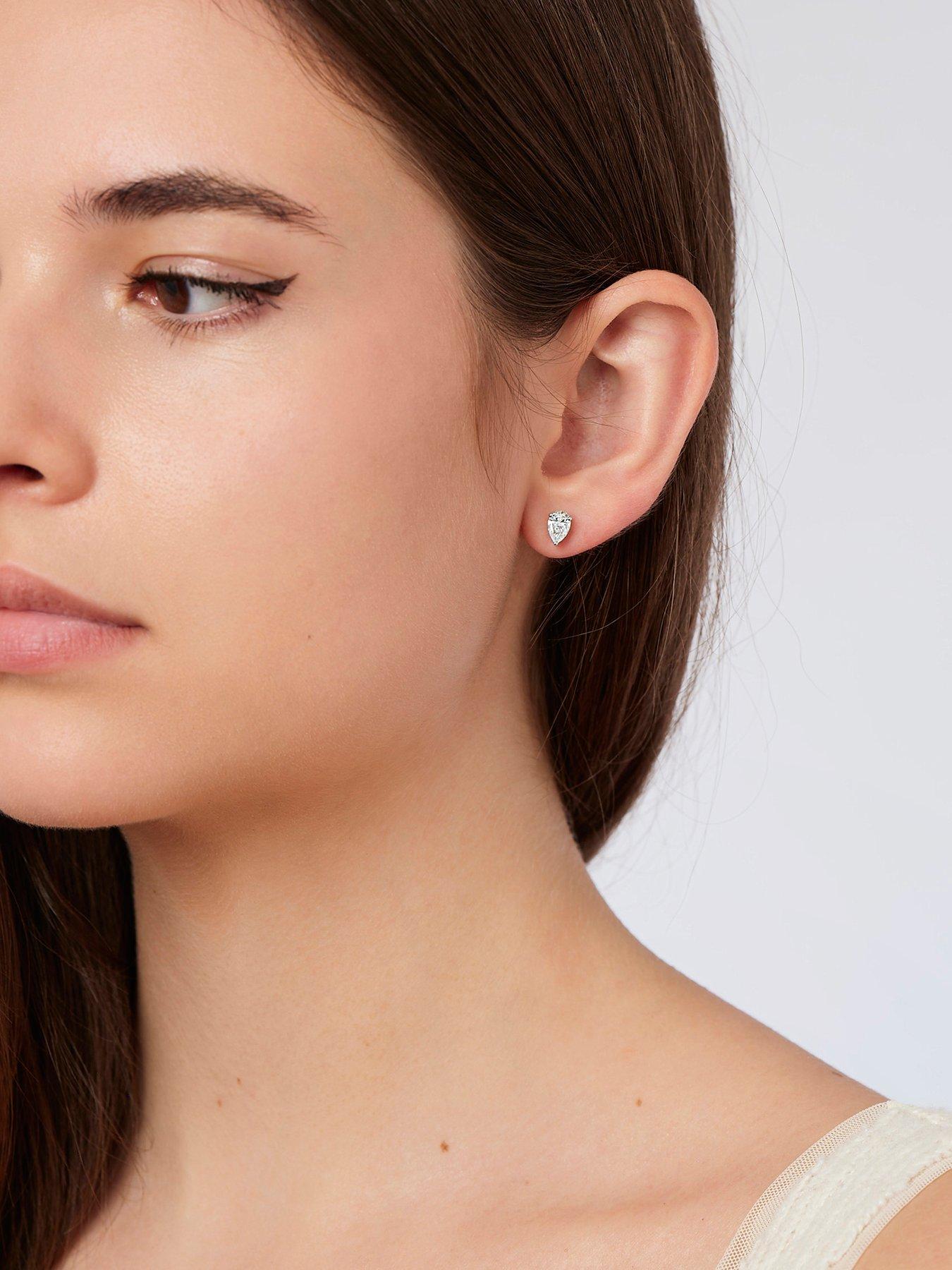 Image 2 of 3 of Created Brilliance Ally , 9ct White Gold 1.00ct tw Lab Grown Diamond Pear Stud Earrings