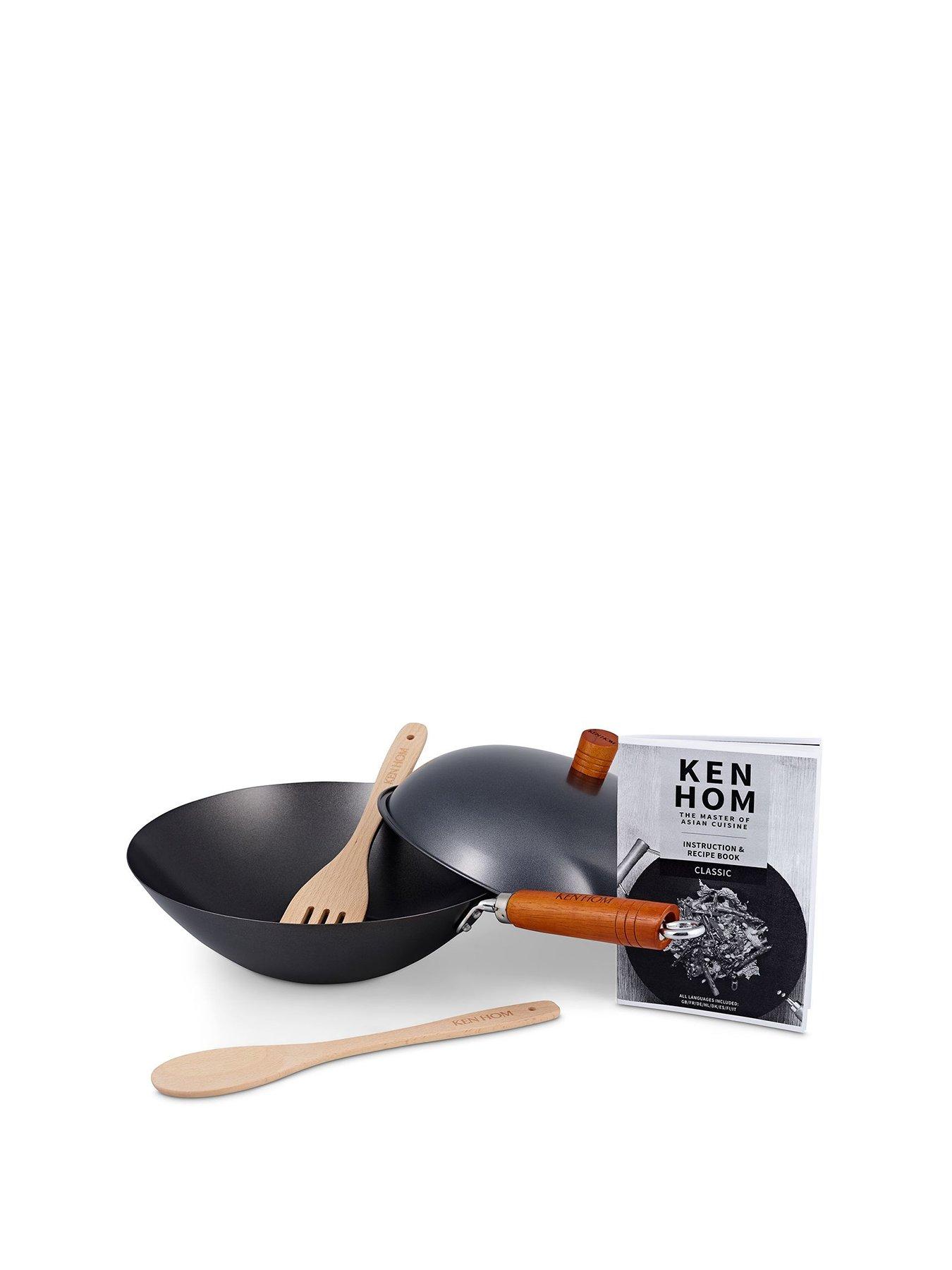 Image 1 of 6 of Ken Hom Classic 5pc Carbon Steel 31cm Wok Set