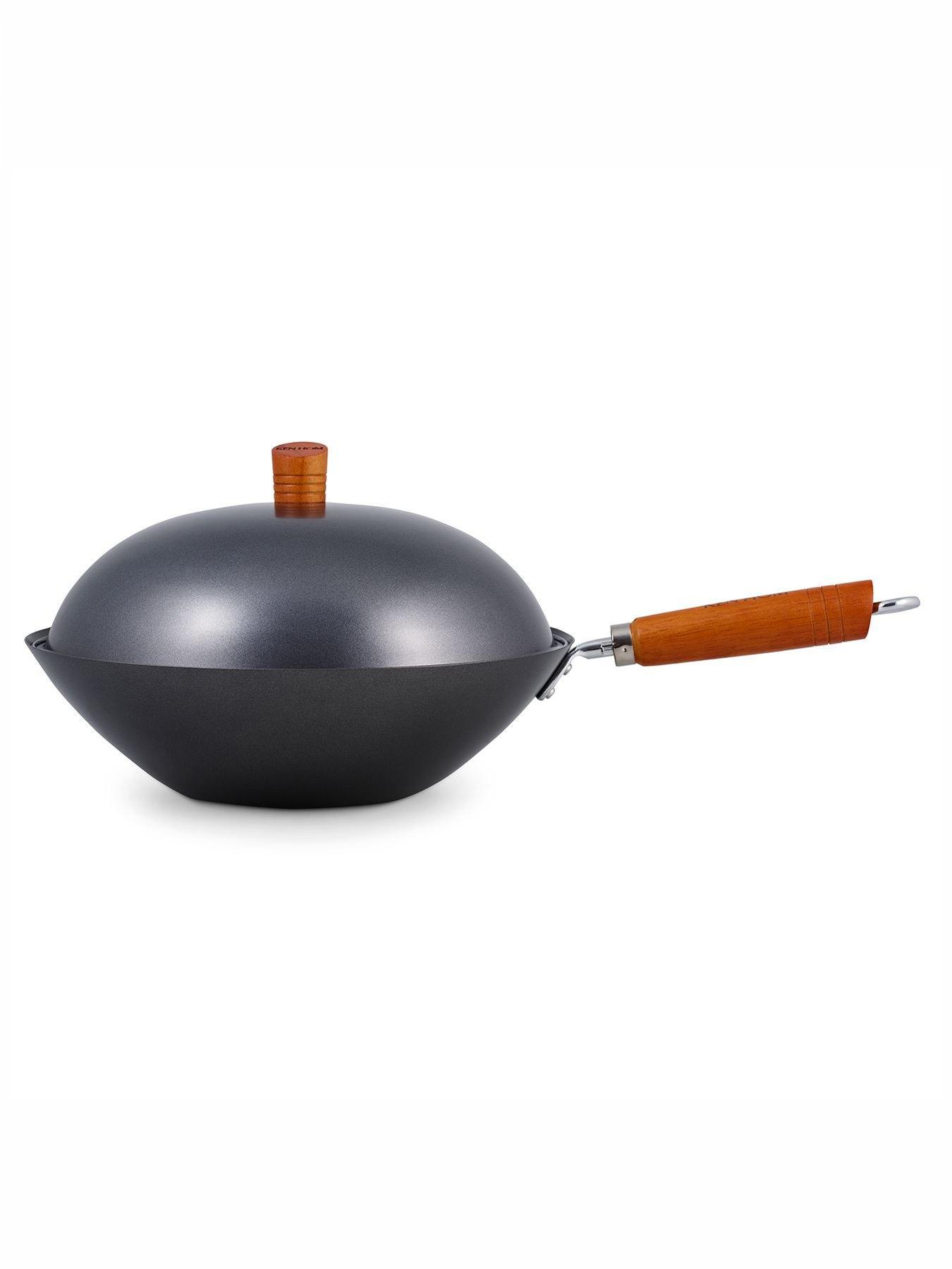 Image 2 of 6 of Ken Hom Classic 5pc Carbon Steel 31cm Wok Set