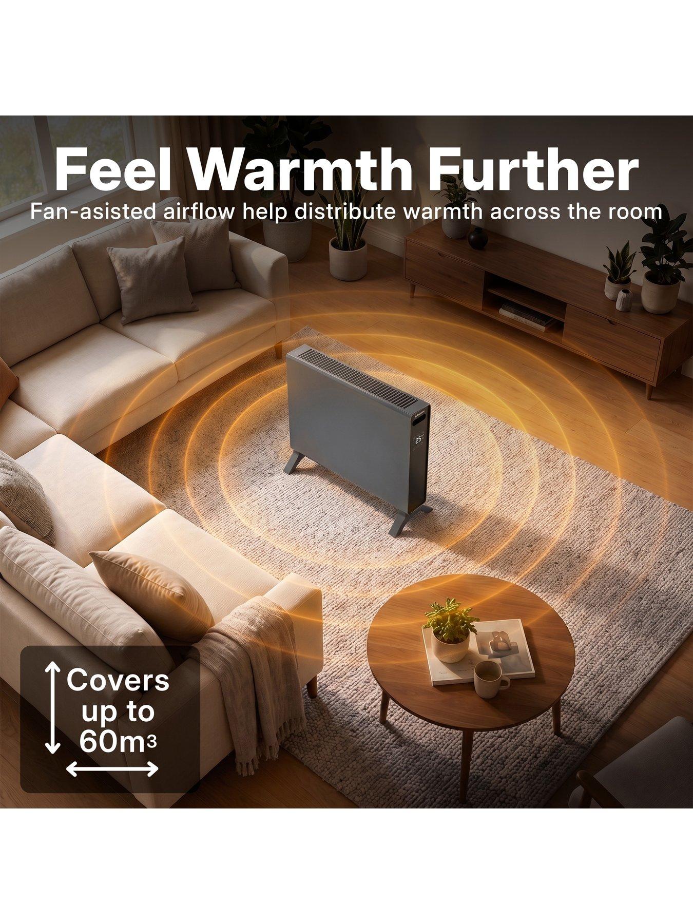 Image 6 of 8 of Dimplex DXCV2002 HeatLite 2kW Smart Convector Heater, Freestanding, 7 Day Timer - Anthracite