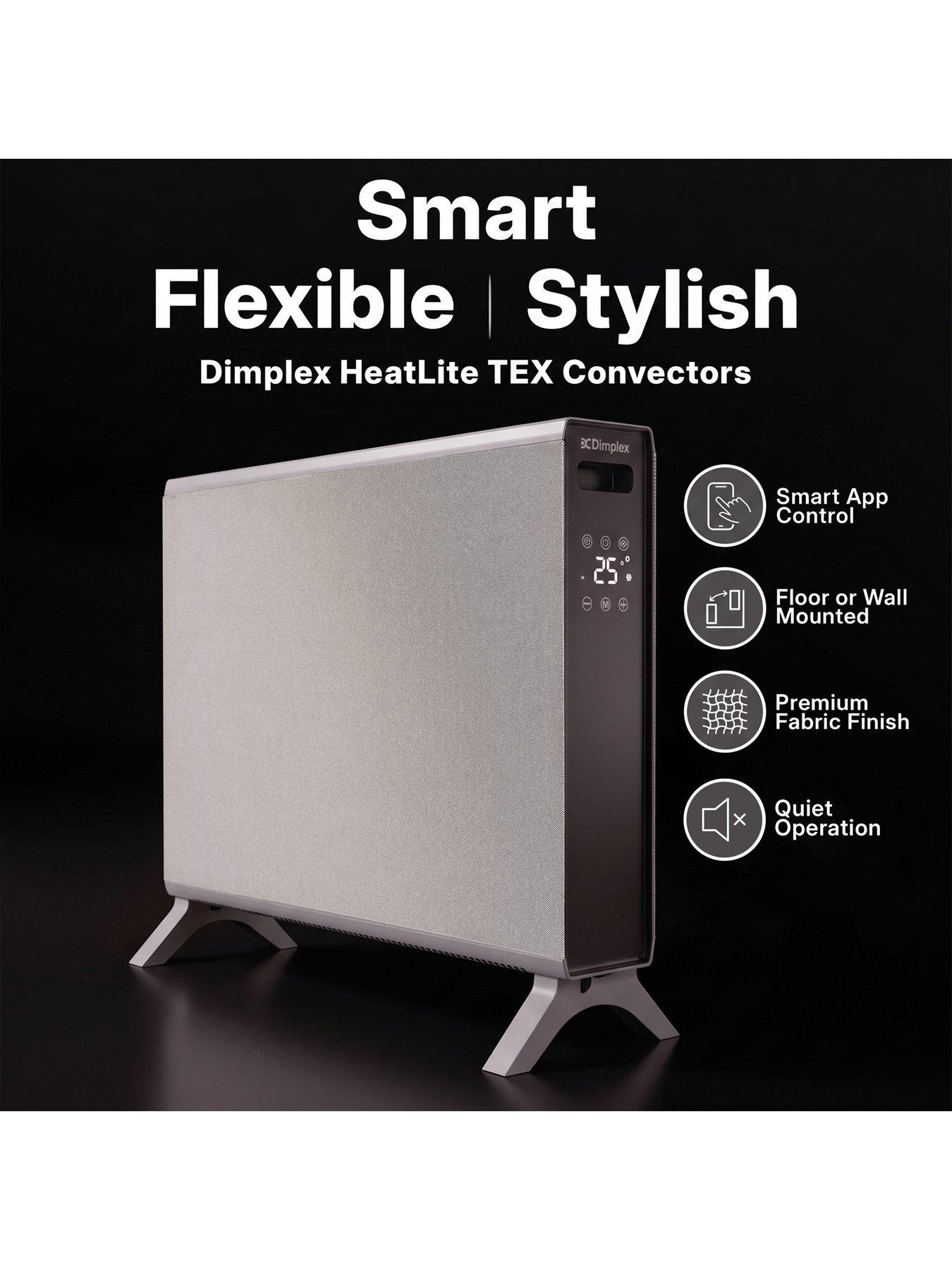 Image 2 of 7 of Dimplex DXCV2004 HeatLite TEX 2kW Smart Convector Heater, Freestanding & Wall Mountable, 7 Day Timer