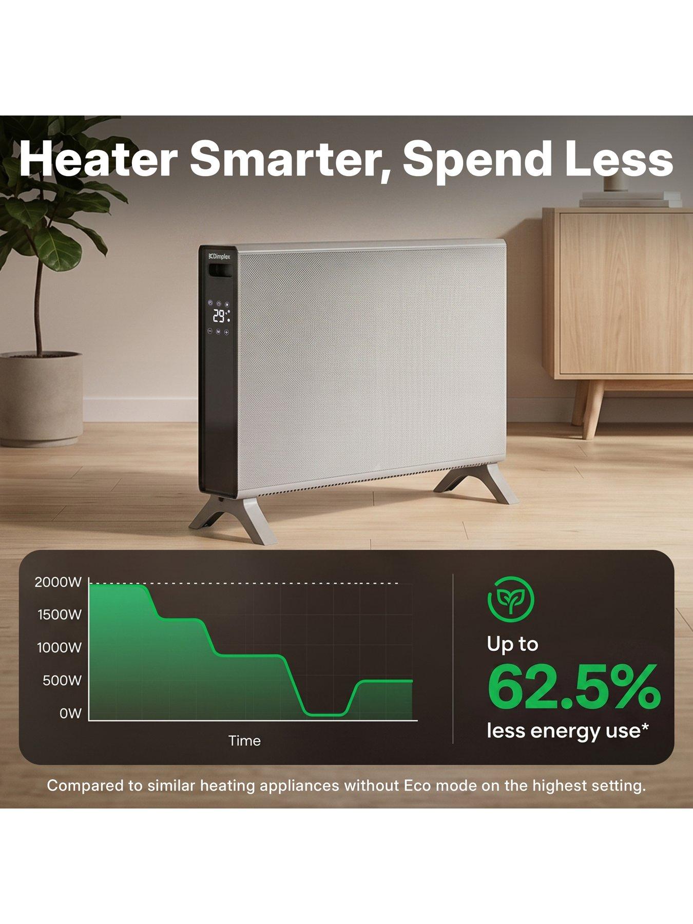 Image 6 of 7 of Dimplex DXCV2004 HeatLite TEX 2kW Smart Convector Heater, Freestanding & Wall Mountable, 7 Day Timer