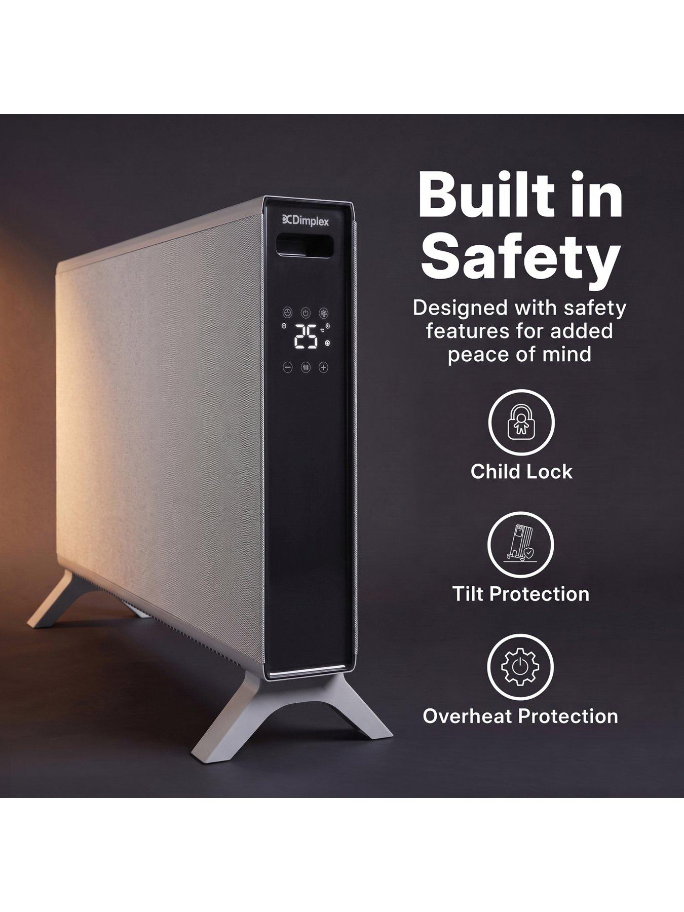 Image 7 of 7 of Dimplex DXCV2004 HeatLite TEX 2kW Smart Convector Heater, Freestanding & Wall Mountable, 7 Day Timer