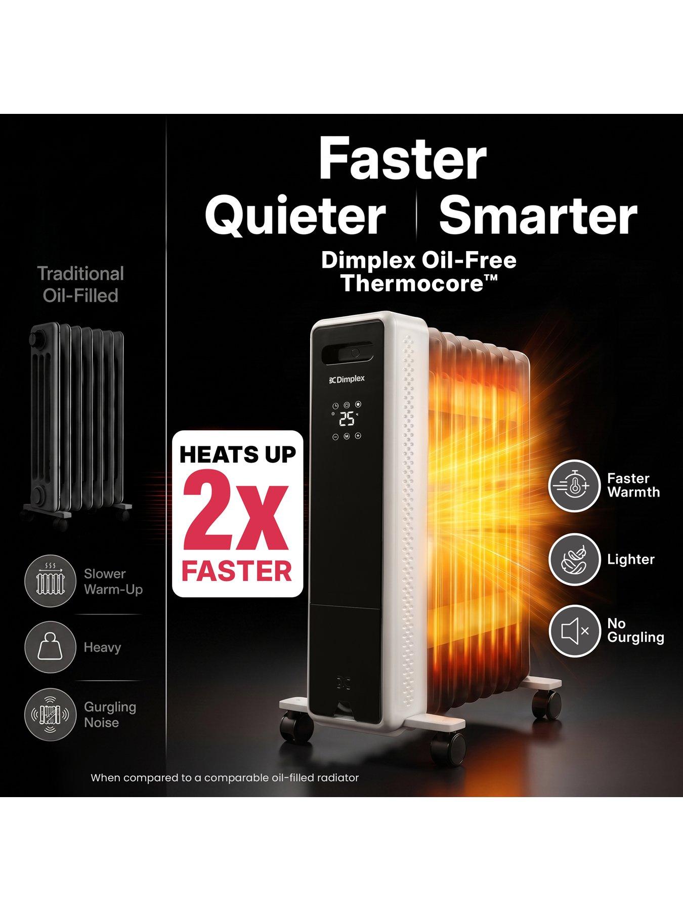 Image 2 of 7 of Dimplex ECRE2001 2kW Freestanding Oil Free Column Radiator with heat settings, thermostat & 24hr timer