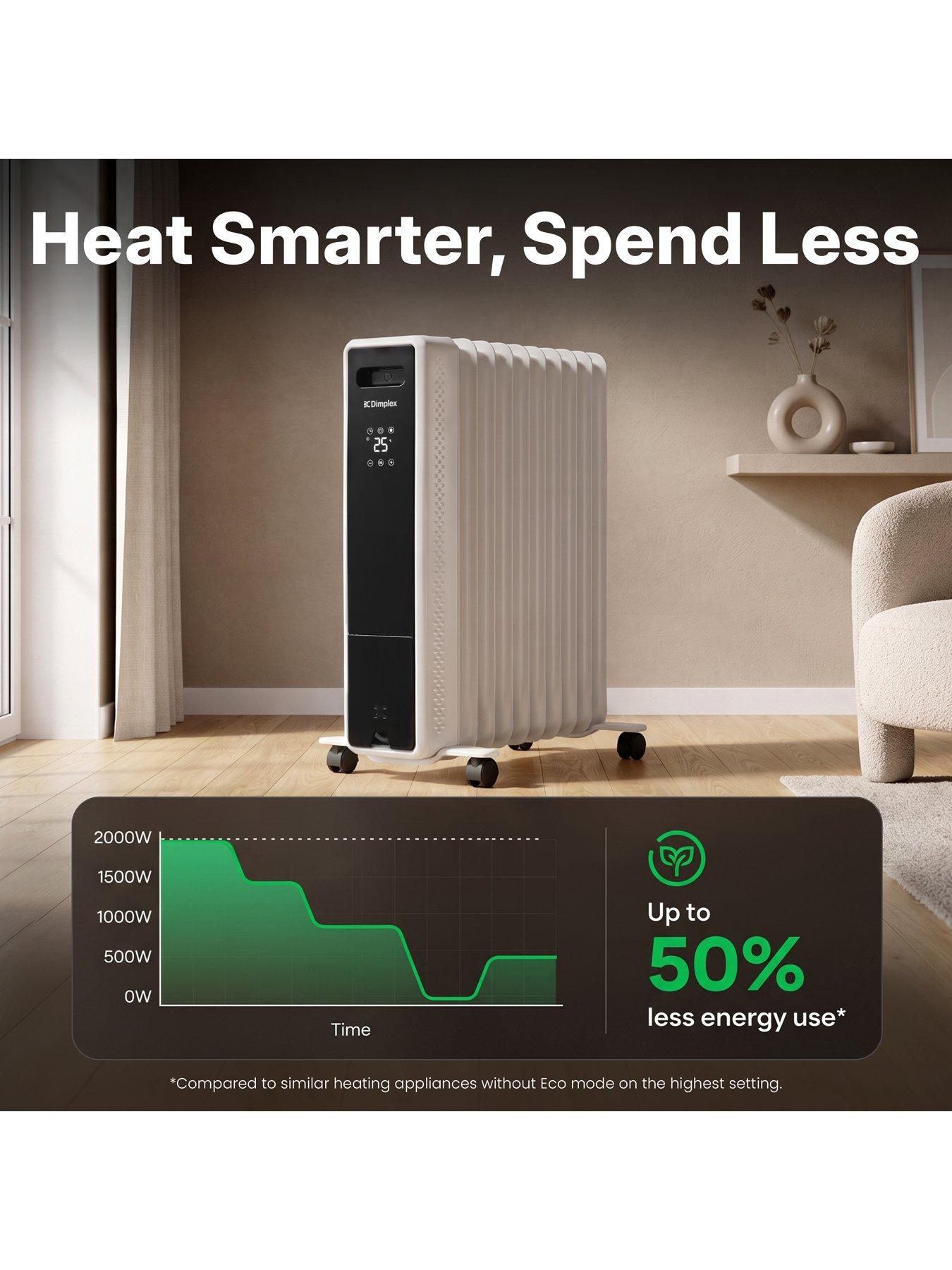 Image 4 of 7 of Dimplex ECRE2001 2kW Freestanding Oil Free Column Radiator with heat settings, thermostat & 24hr timer