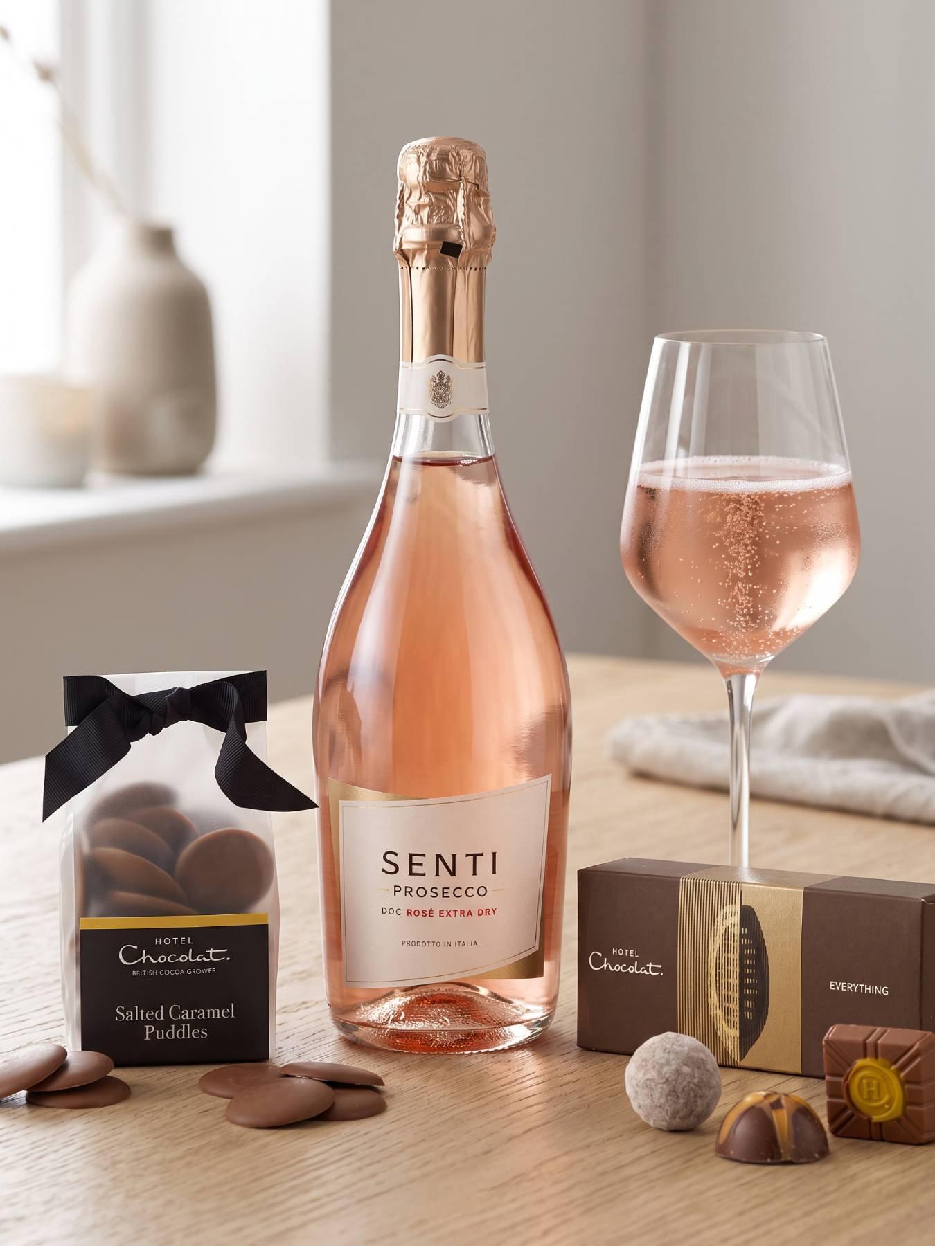 Image 2 of 2 of Virgin Wines Rose Prosecco & Hotel Chocolat Gift Set