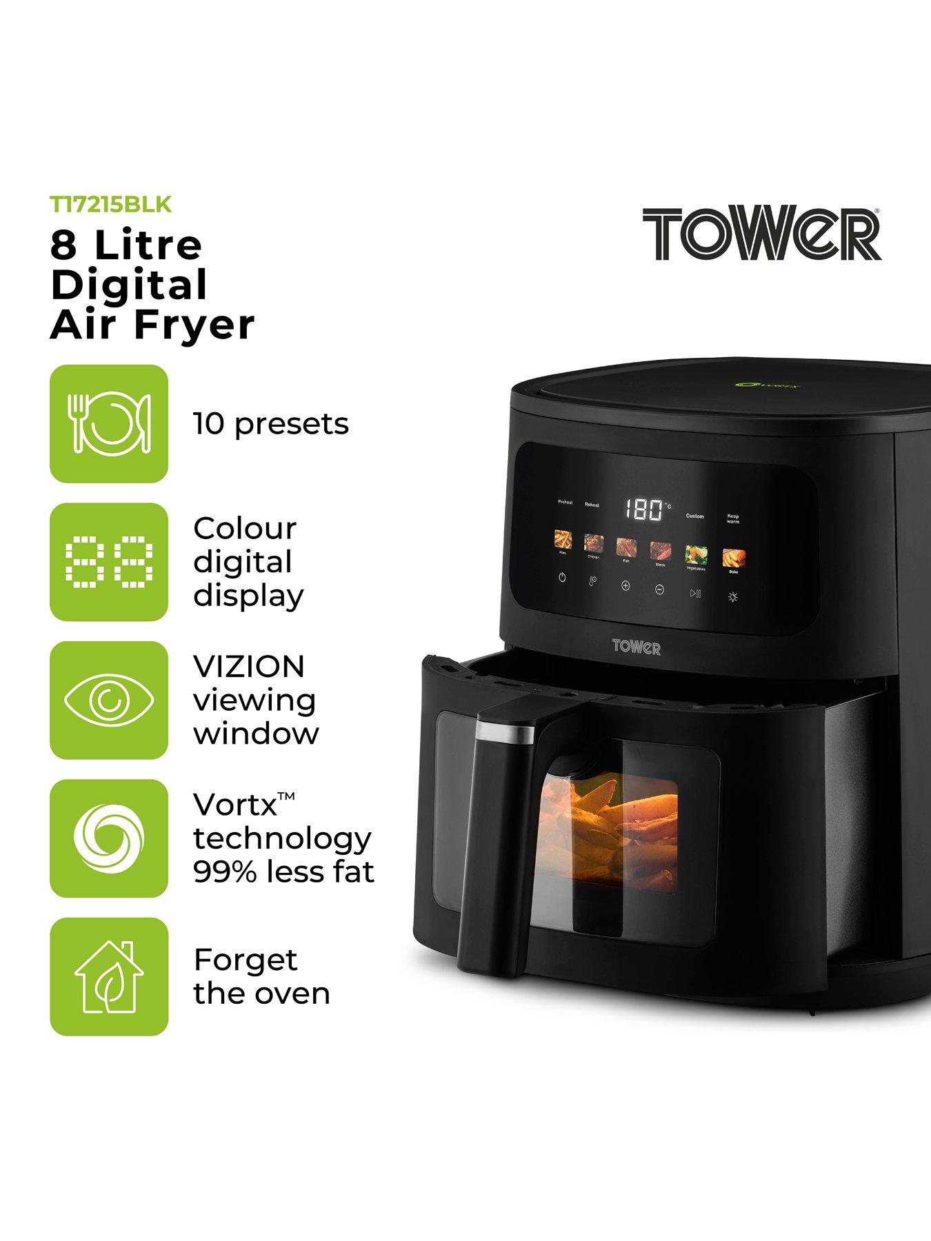 Image 2 of 7 of Tower Vortx 8L Digital Air Fryer with Viewing Window, 1700W, Black