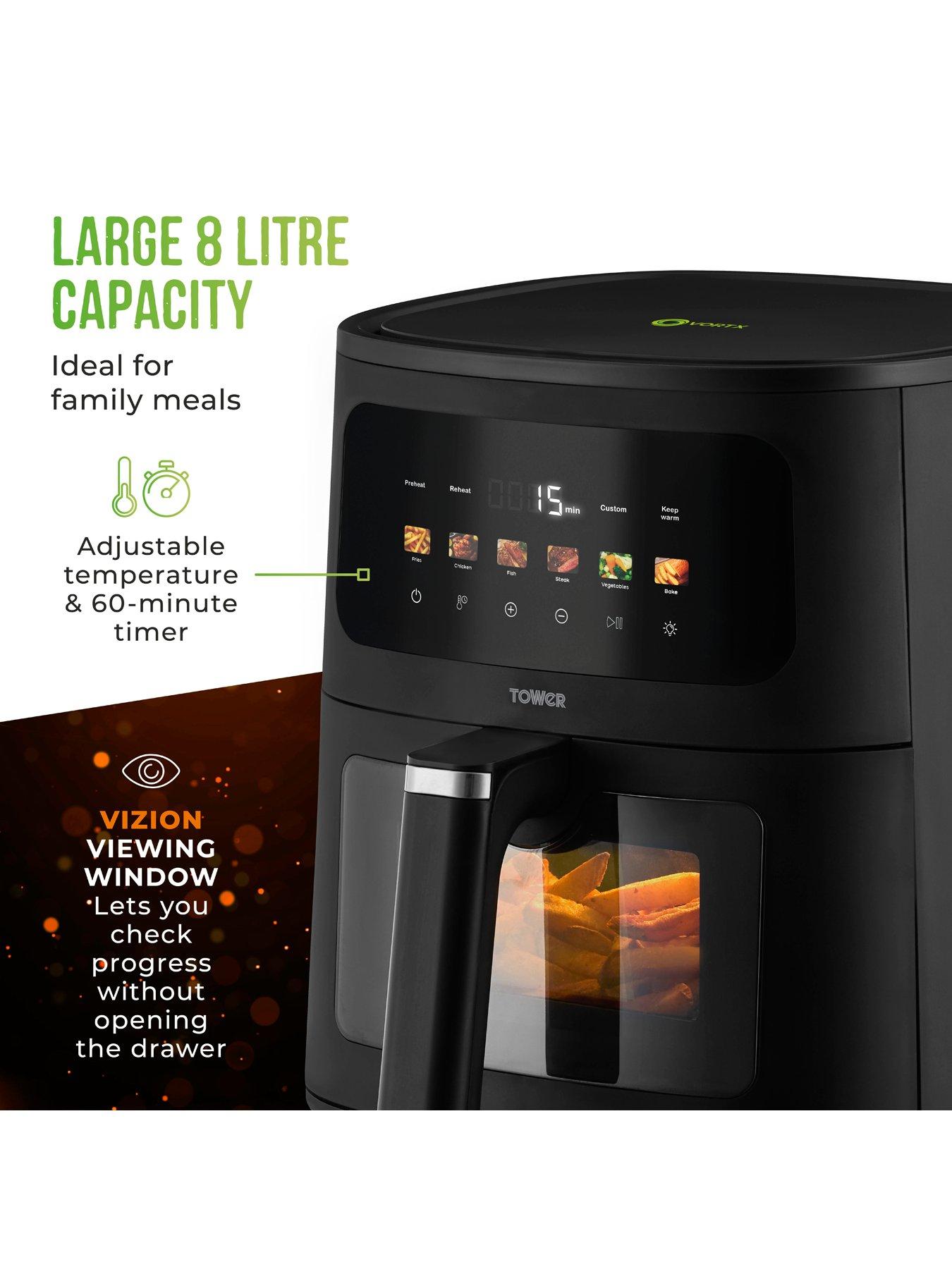 Image 3 of 7 of Tower Vortx 8L Digital Air Fryer with Viewing Window, 1700W, Black