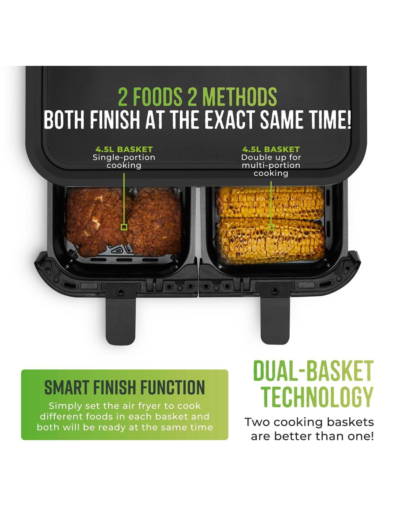Image 3 of 7 of Tower Vortx 9L Dual Basket Air Fryer with Colour Touch Display, Black