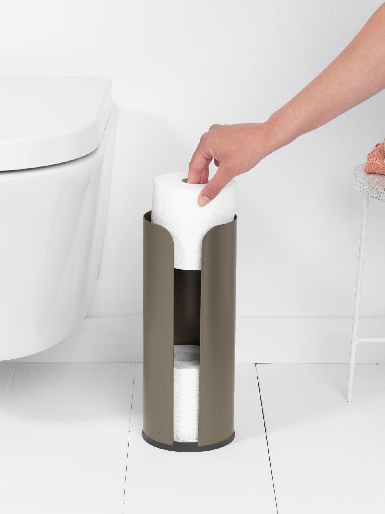 Brabantia - ReNew Toilet Roll Dispenser - Room for 3 Spare Rolls - Fits All Regular Roll Sizes - Non-Scratching Base - Corrosion Resistant - Bathroom Accessory - Soft Beige - Image 3