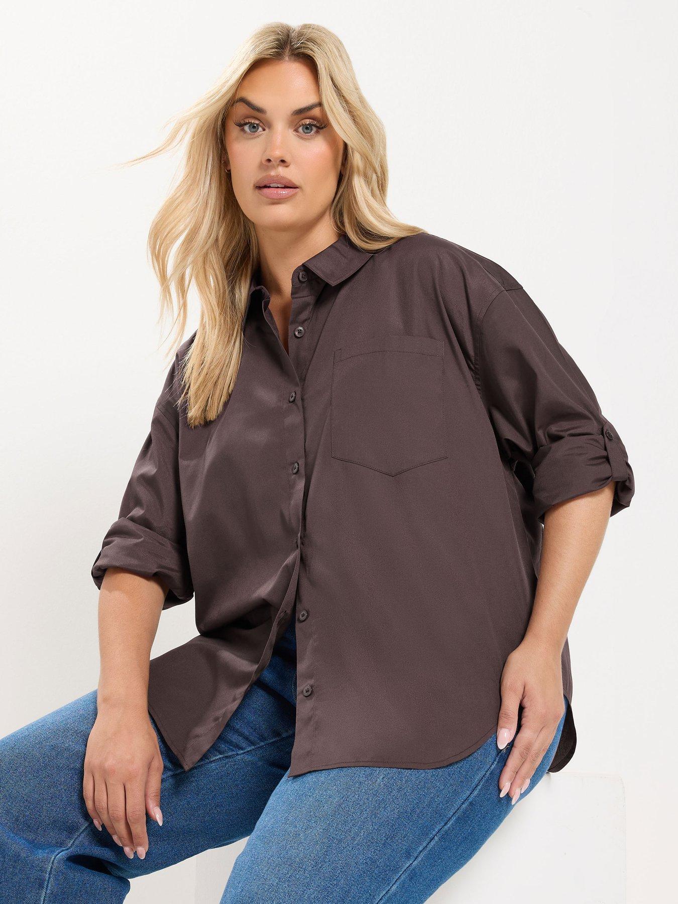 Yours Women's Brown Button Through Shirt In Size 18 - Image 6