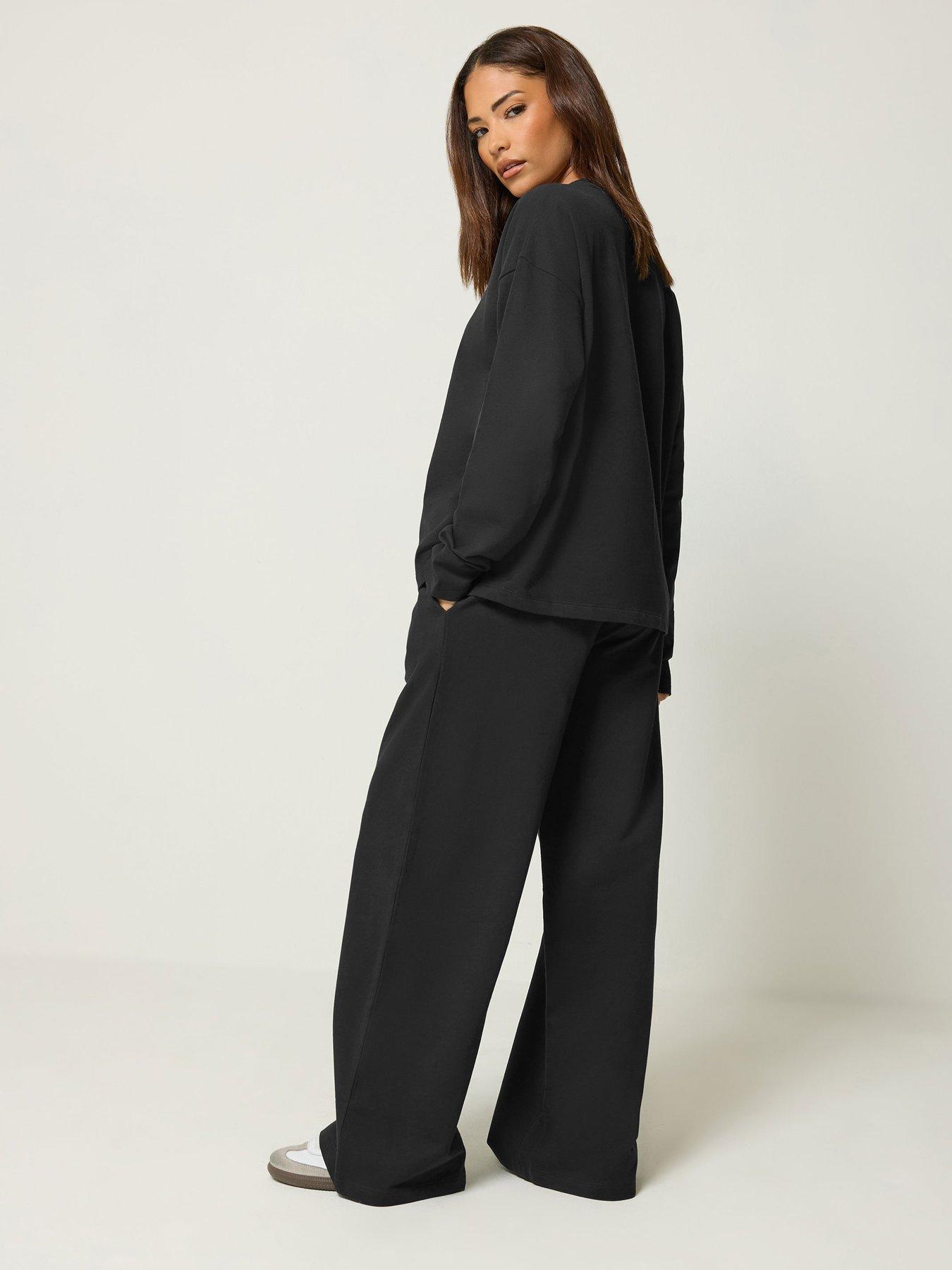 Image 2 of 4 of PixieGirl Petite Loop Back Sweat Top &amp; Trouser Set