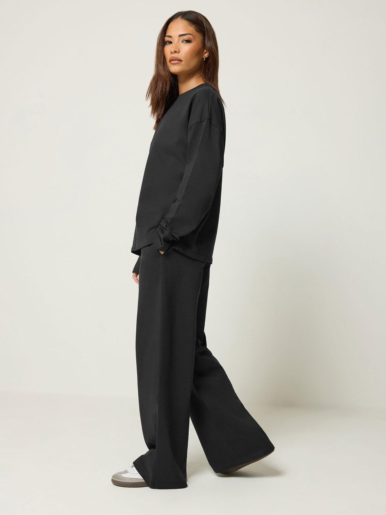 Image 3 of 4 of PixieGirl Petite Loop Back Sweat Top &amp; Trouser Set