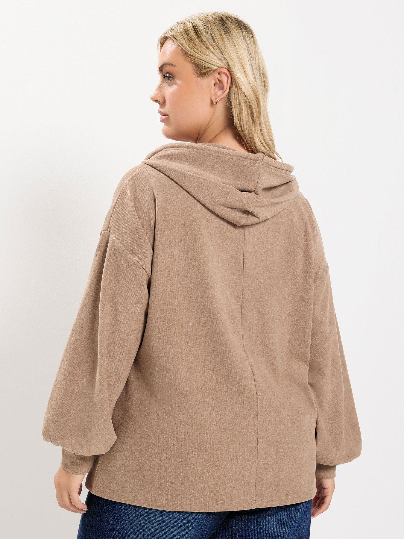Image 2 of 4 of Yours Curve Balloon Sleeve Hooded Top