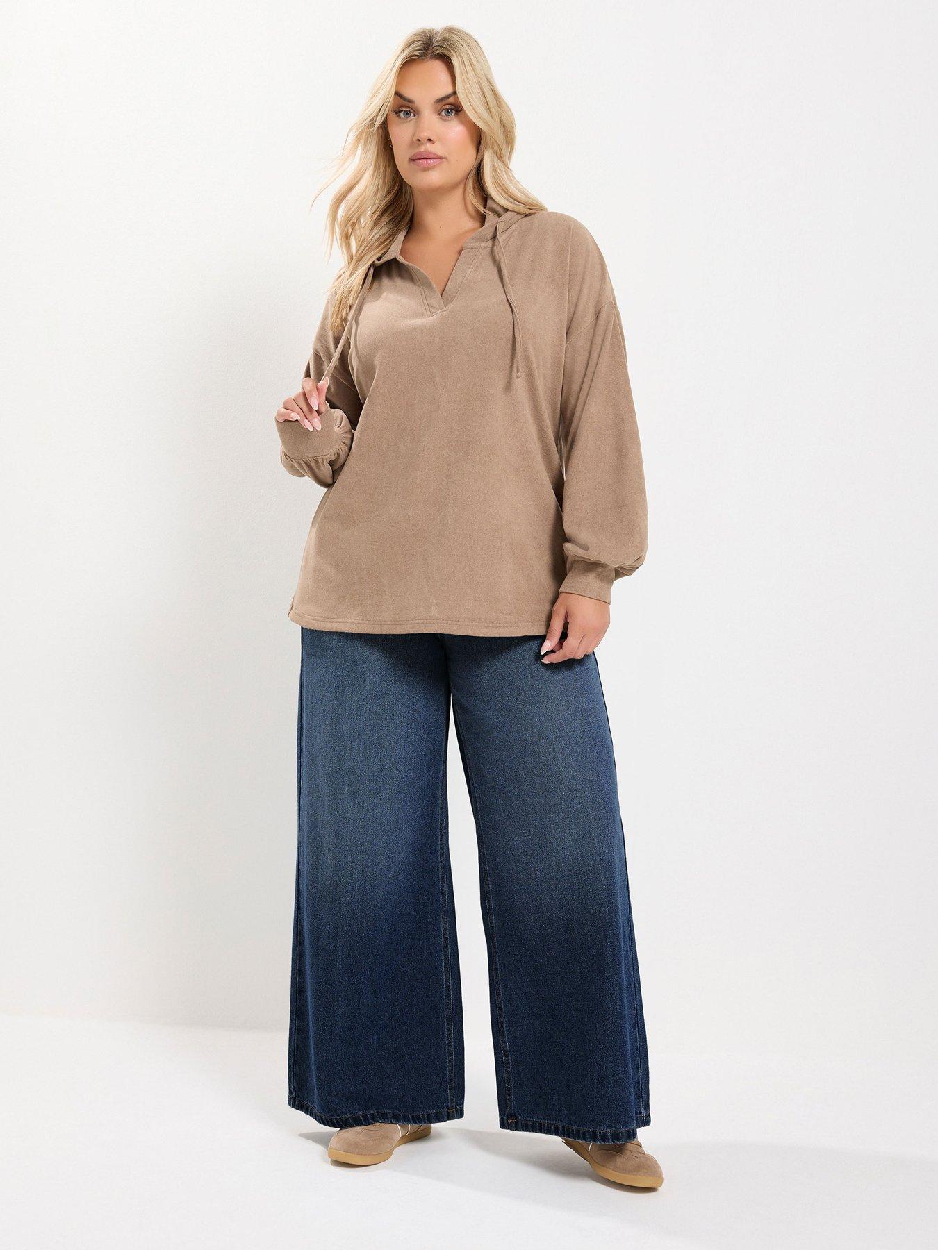 Image 3 of 4 of Yours Curve Balloon Sleeve Hooded Top