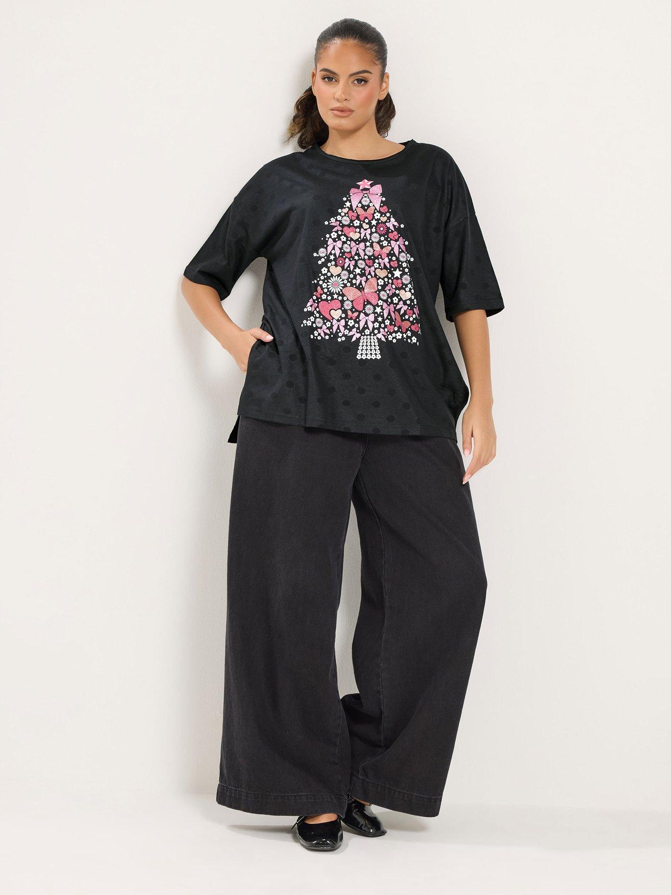 Image 3 of 4 of Yours Curve Christmas Tree Novelty T-shirt