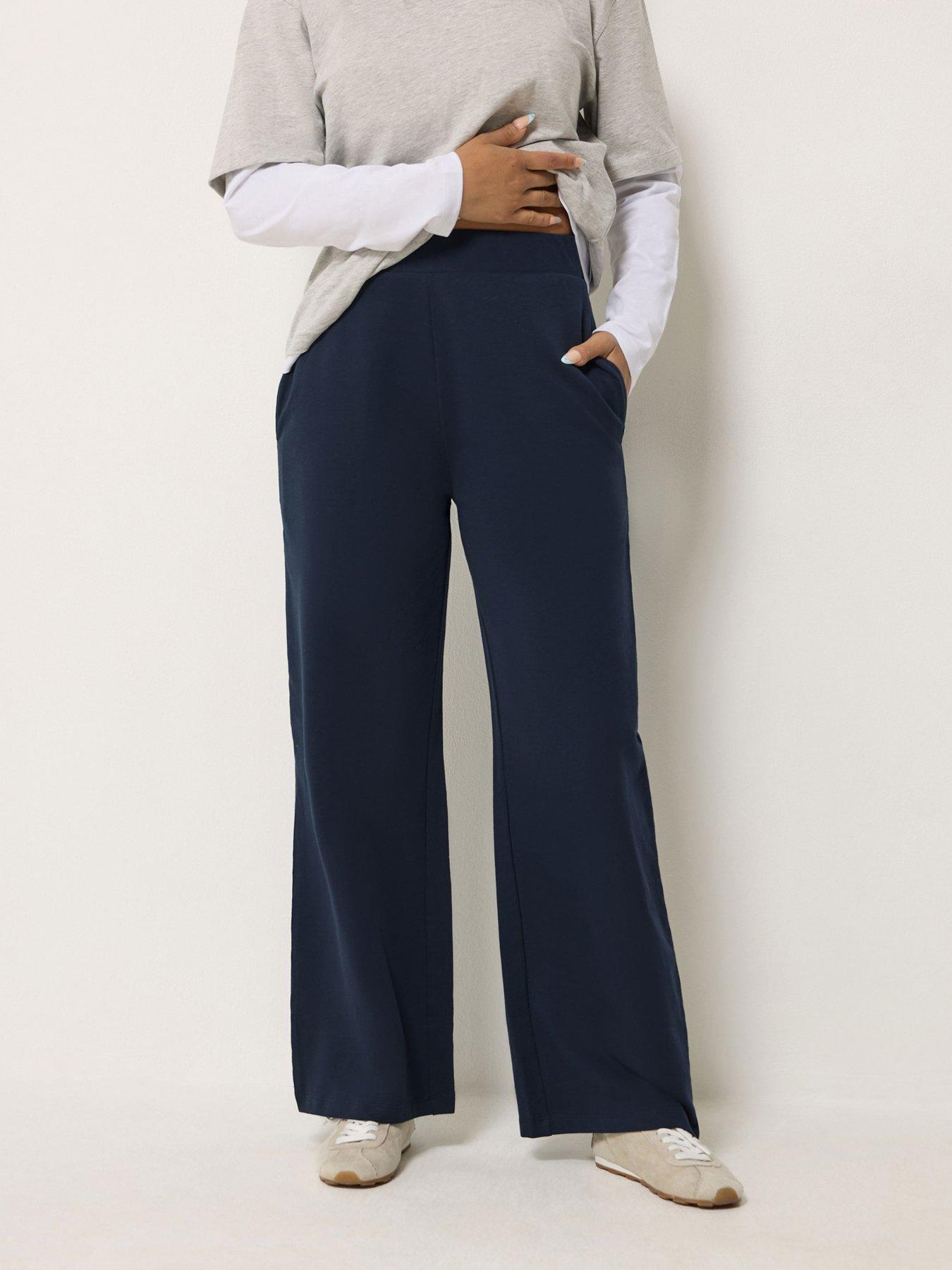 Image 3 of 4 of PixieGirl Petite Loop Back Top &amp; Wide Leg Jogger Set
