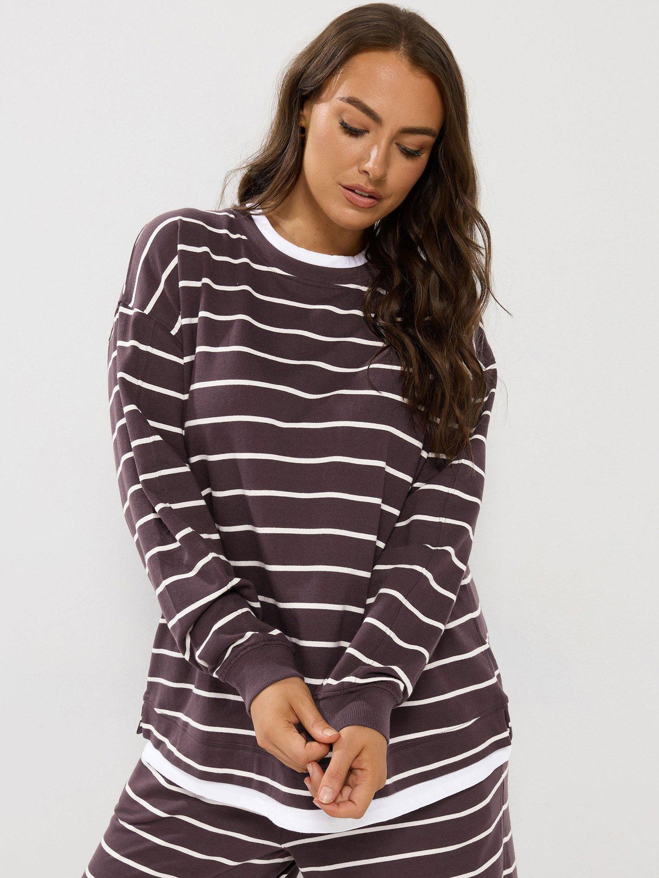Yours Women's Chocolate Stripe 2-In-1 Top In | : Size 20 - Image 6