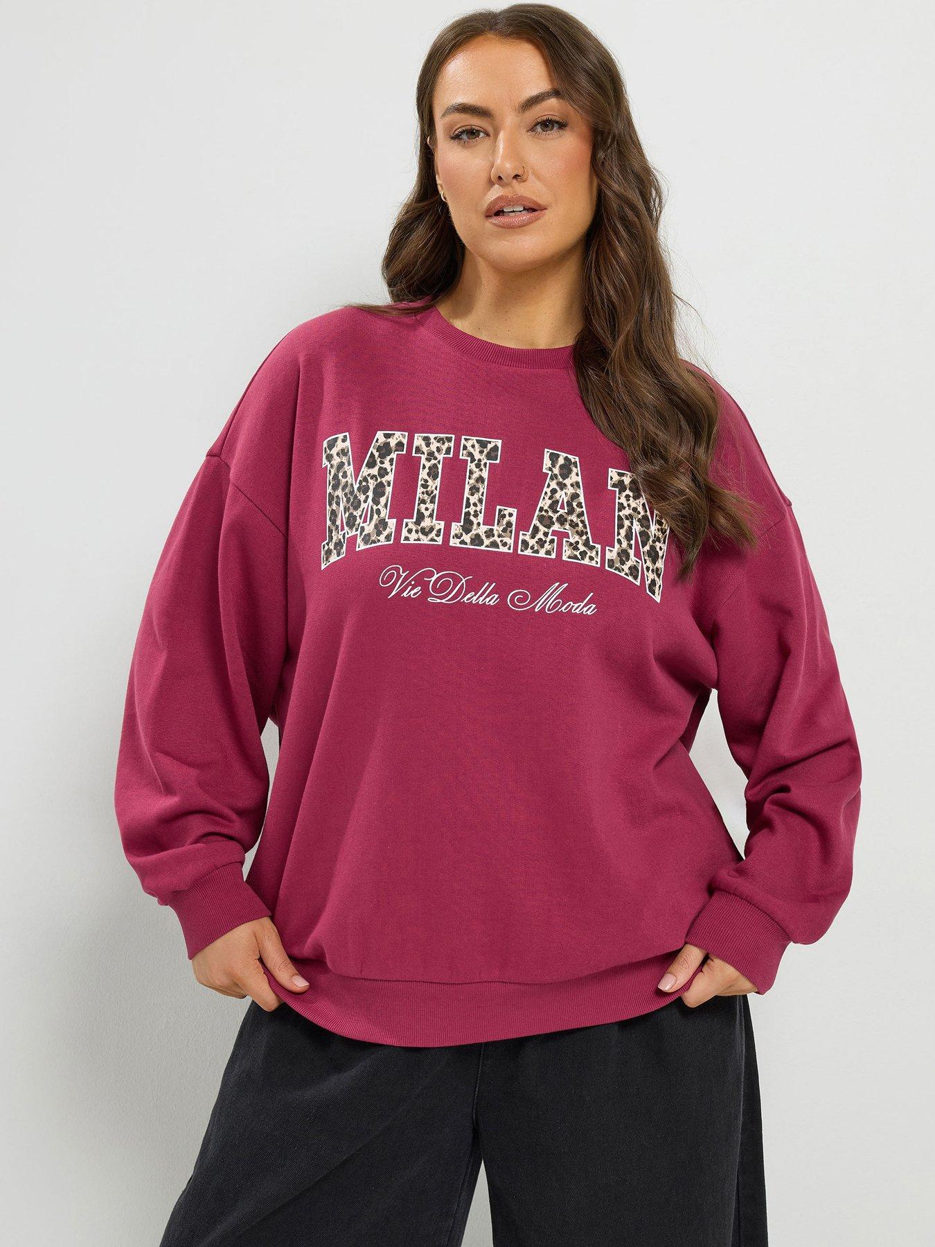 Yours Women's Red 'Milan' Leopard Sweatshirt In | : 30/32 - Image 7