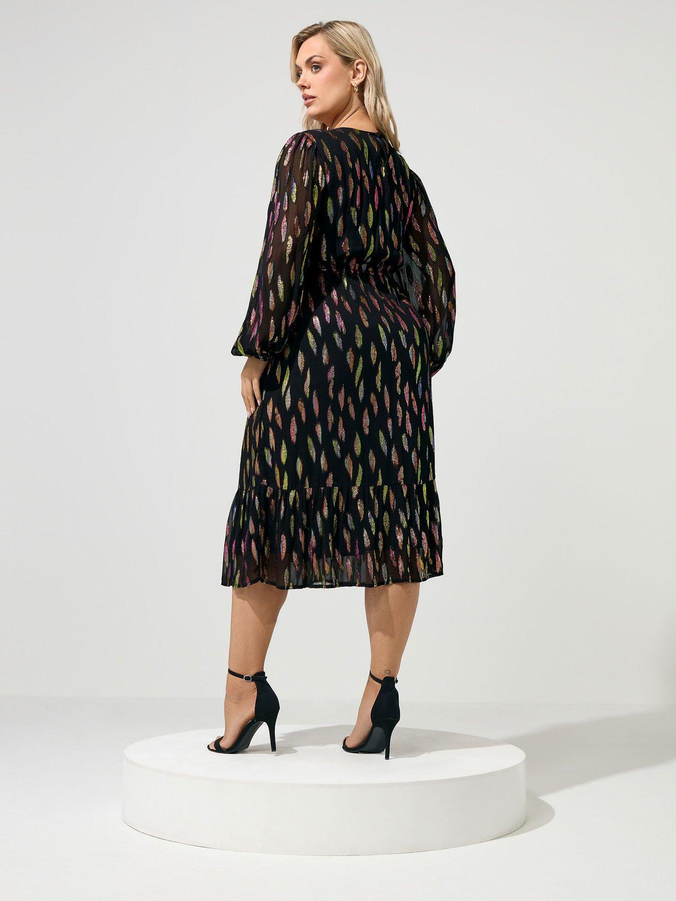 Image 2 of 4 of Yours Curve Long Sleeve Midi Smock Dress
