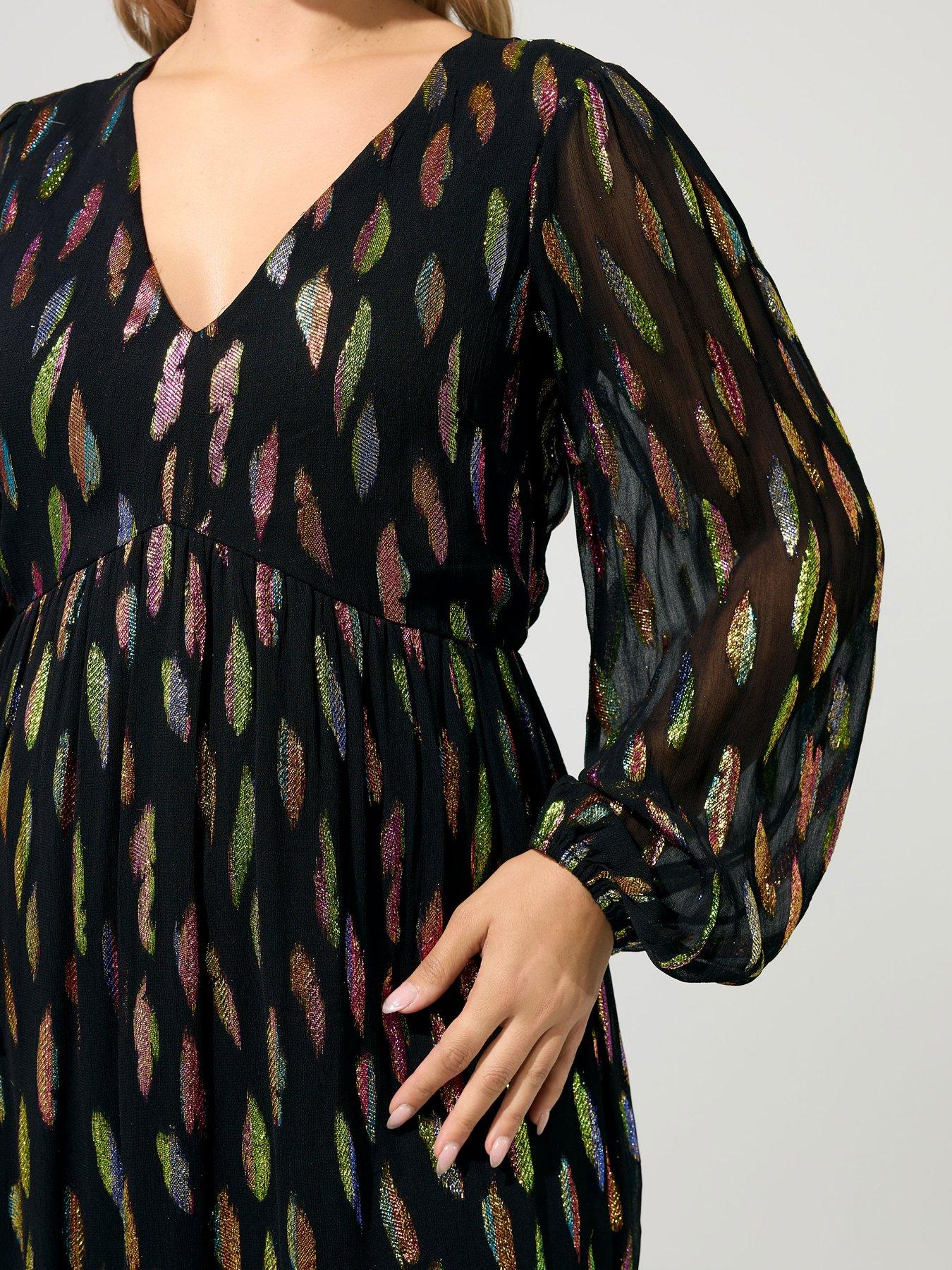 Image 4 of 4 of Yours Curve Long Sleeve Midi Smock Dress