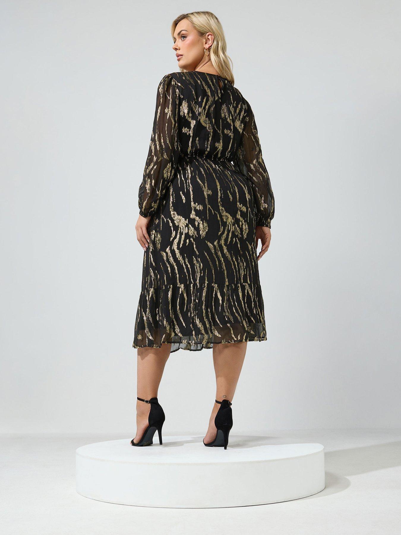 Image 2 of 4 of Yours Curve Long Sleeve Midi Smock Dress