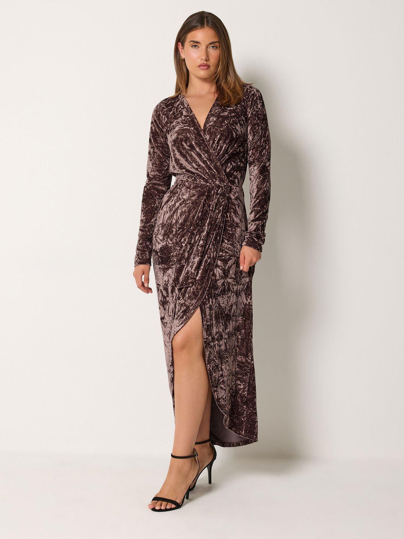 Image 3 of 4 of Yours Tall Crushed Velvet Dress