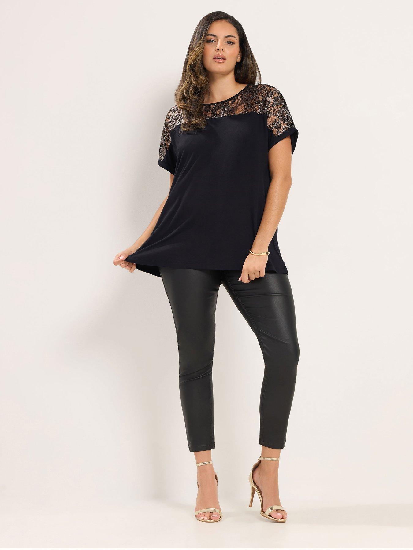 Image 3 of 4 of Yours Curve Beaded Lace Top