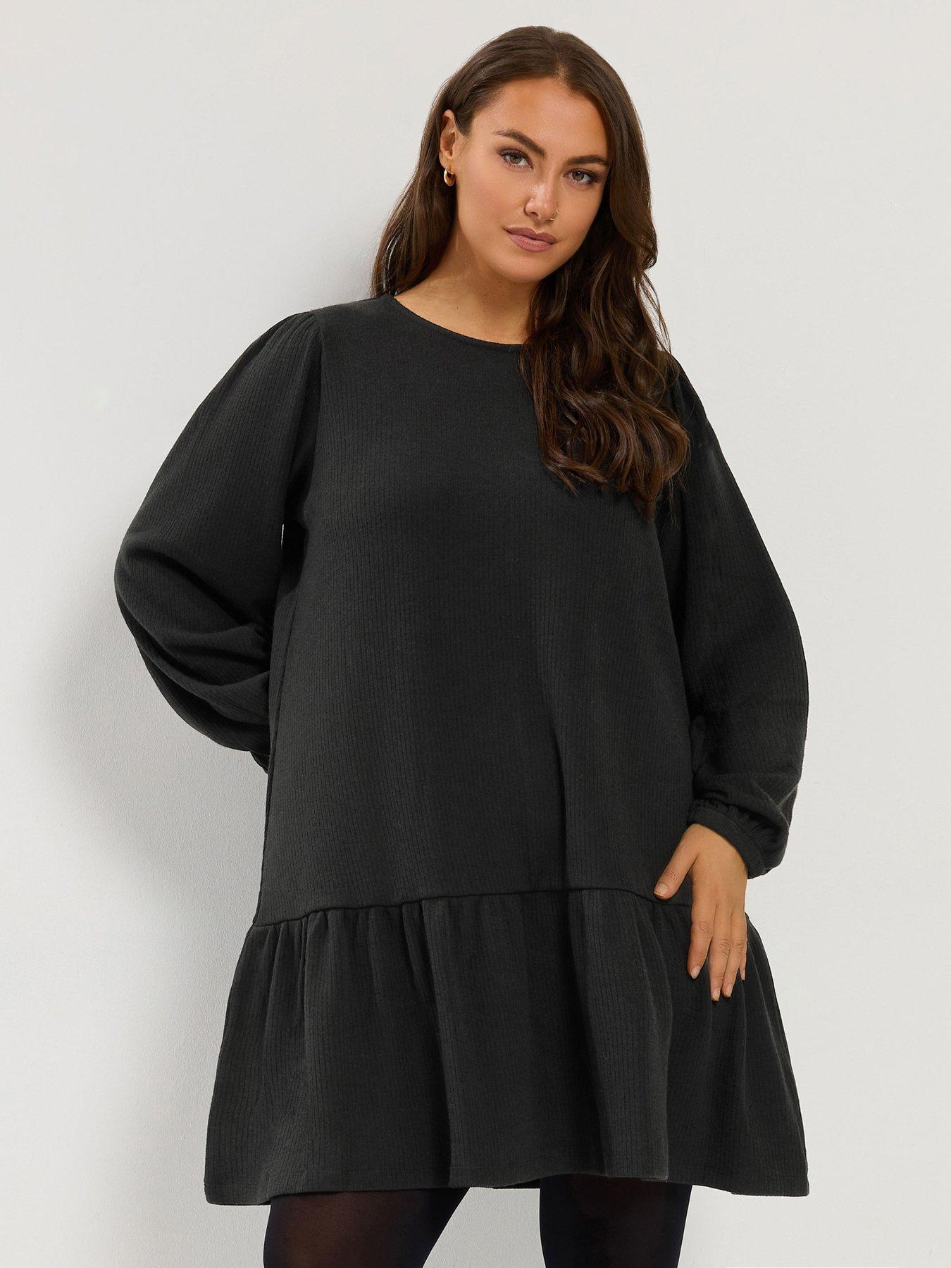 Image 1 of 4 of Yours Curve Drop Waist Midi Dress