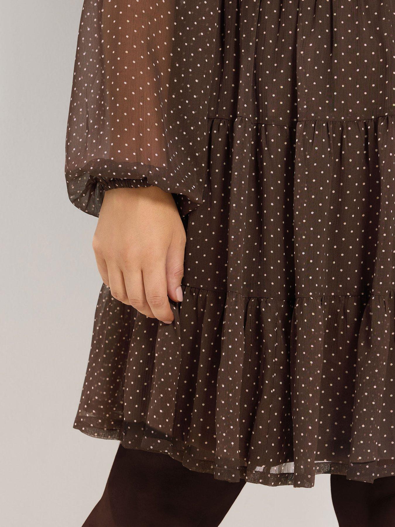 Image 4 of 4 of Yours Curve Polka Dot Tiered Dress