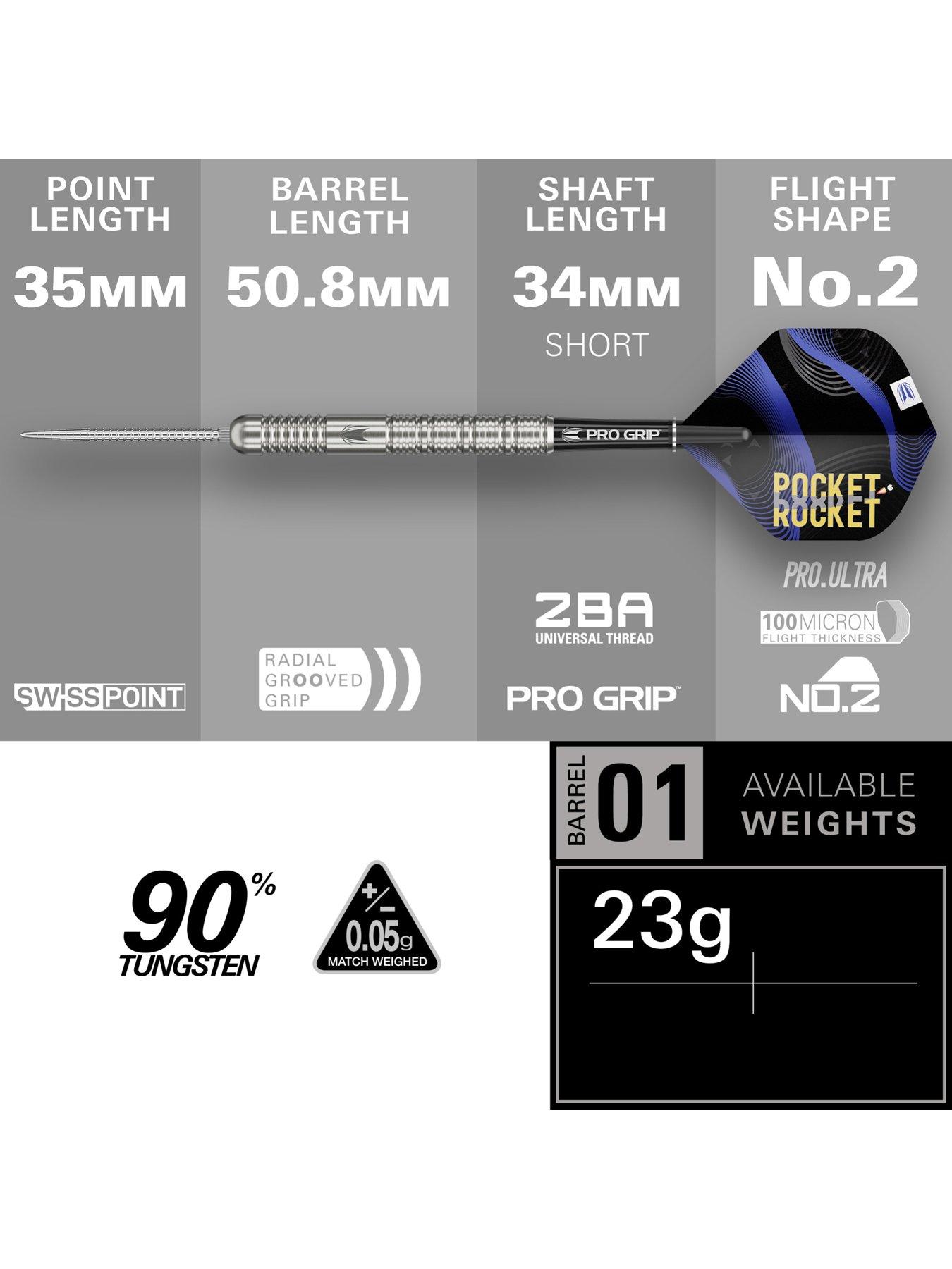 Image 3 of 6 of Target JUSTIN HOOD 90% 23G SP STEEL TIP DARTS 2026