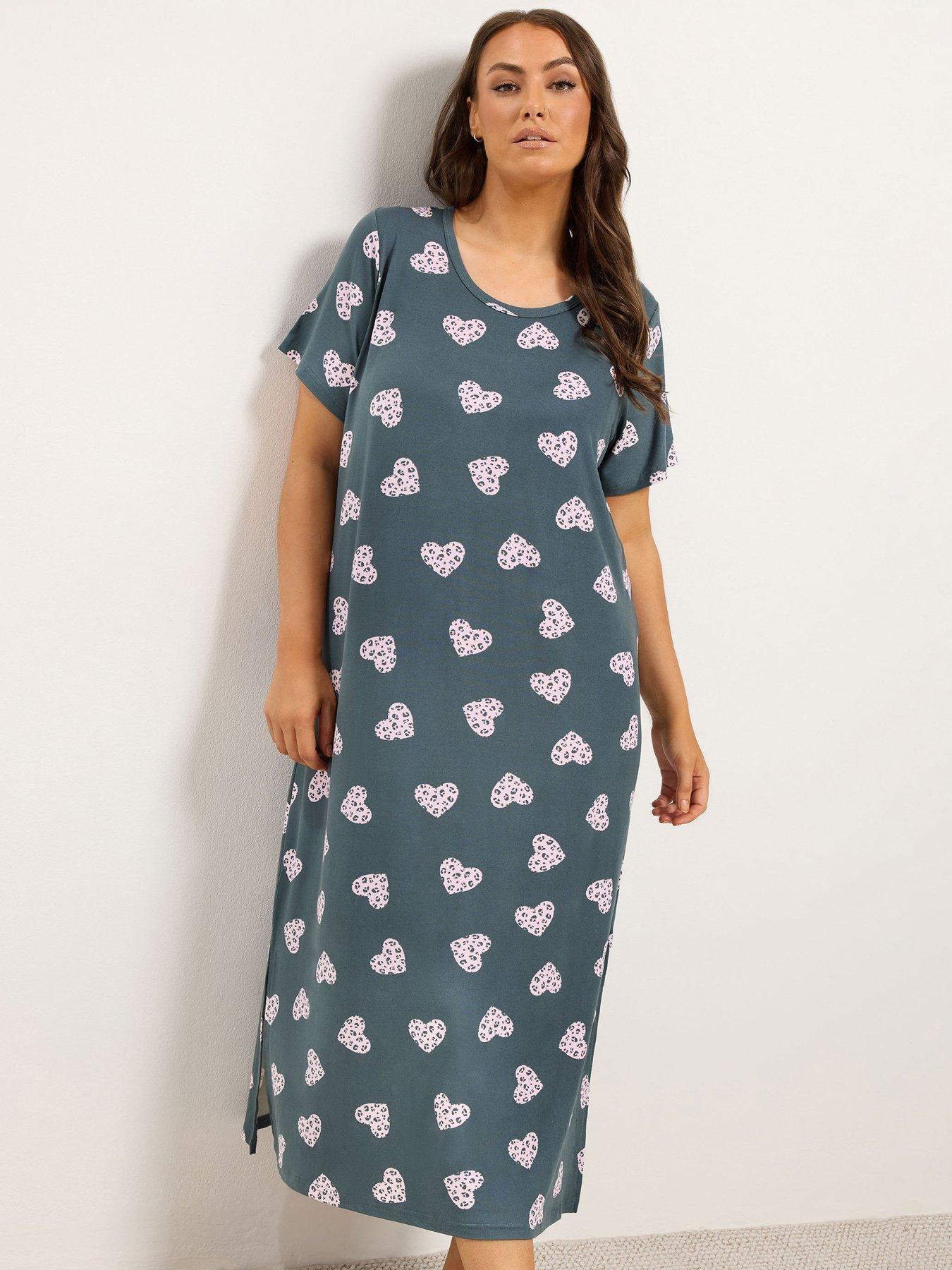 Image 3 of 4 of Yours Womens Curve Soft Touch 2 Pack Midaxi Nightdress - Multi