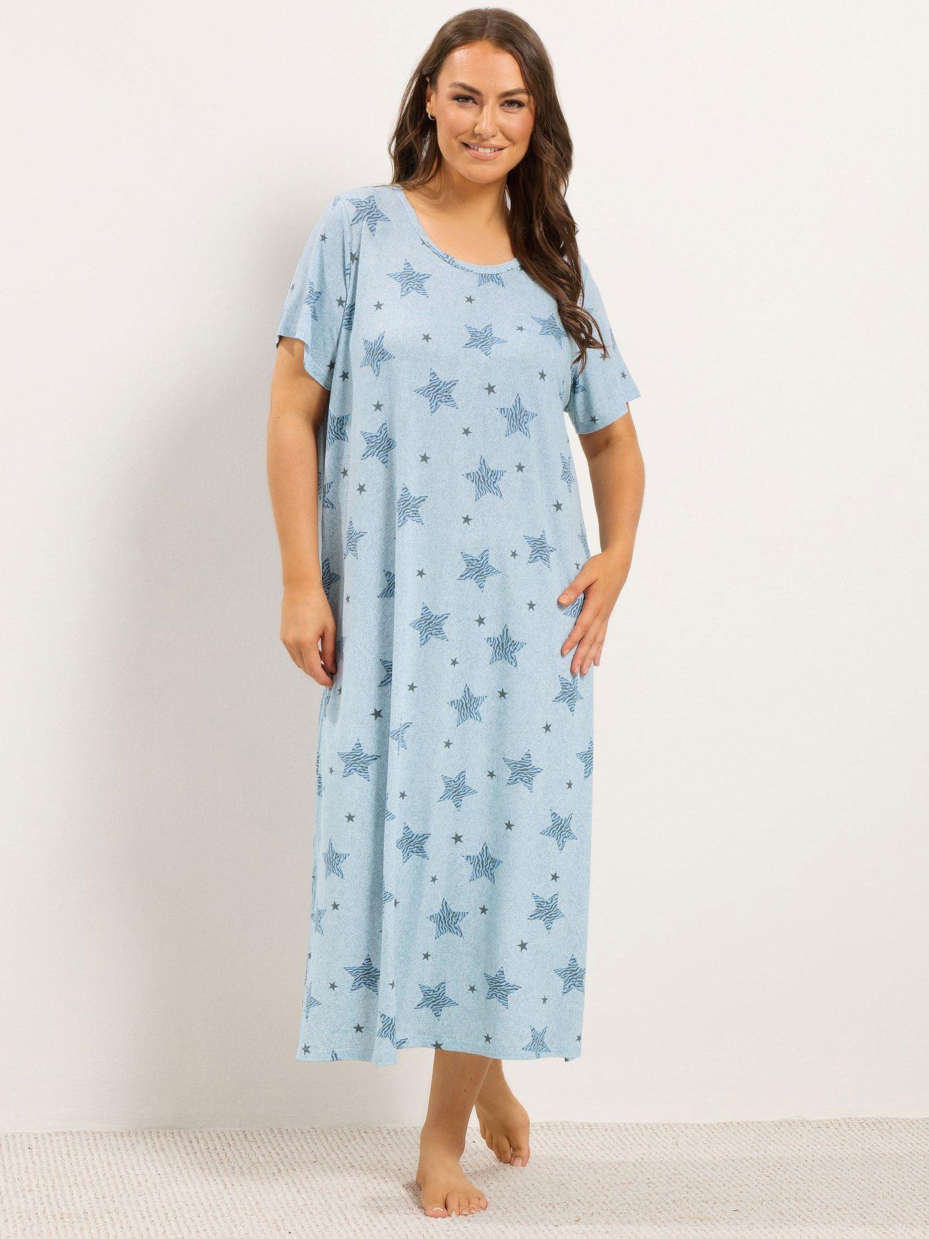 Image 4 of 4 of Yours Womens Curve Soft Touch 2 Pack Midaxi Nightdress - Multi