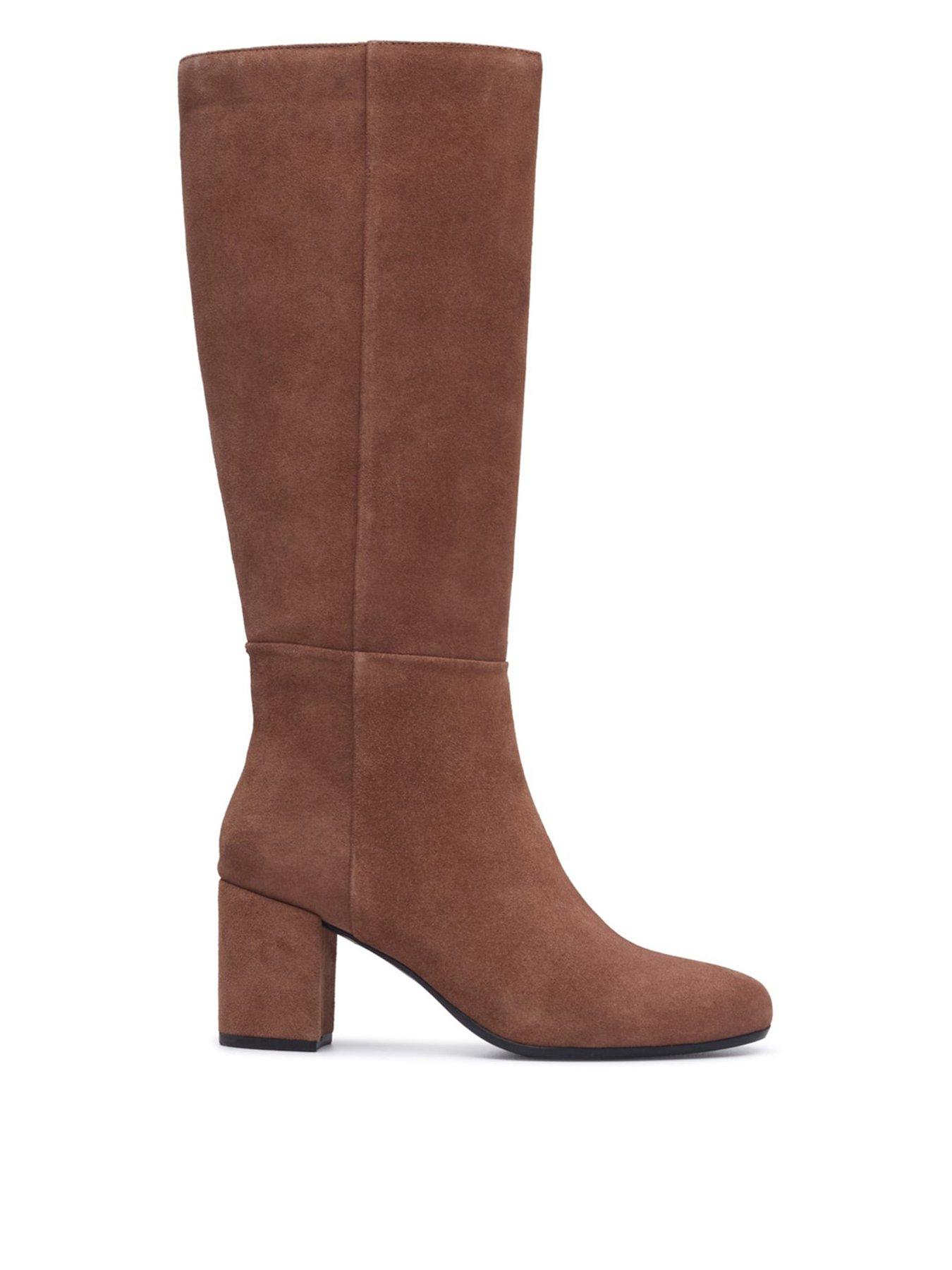 Hush Puppies Women's Chocolate Oprah Suede Long Boot In | Size: 4 - Image 4