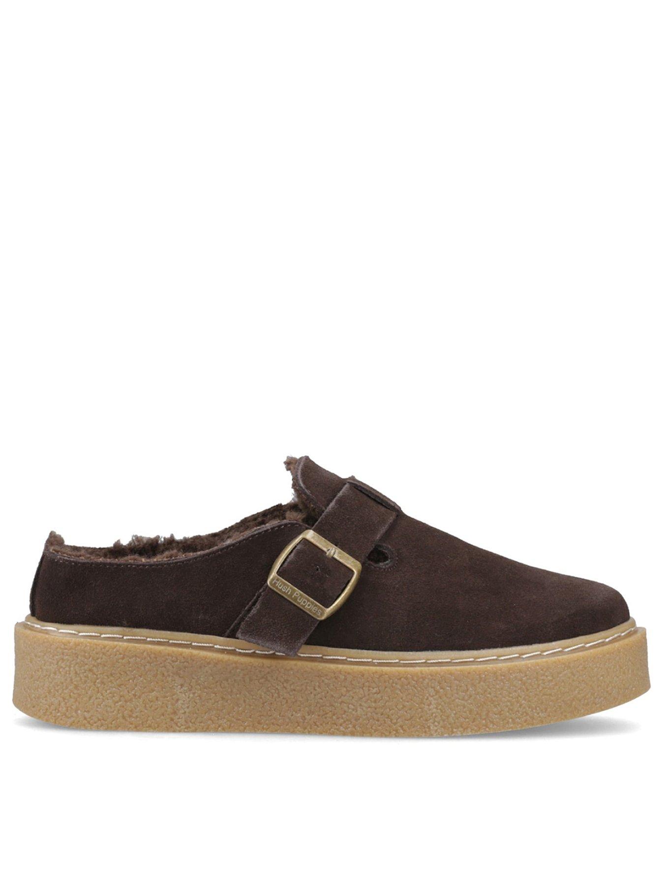 Hush Puppies Women's Chocolate Brown Blanche Fur Suede Mules - Image 6