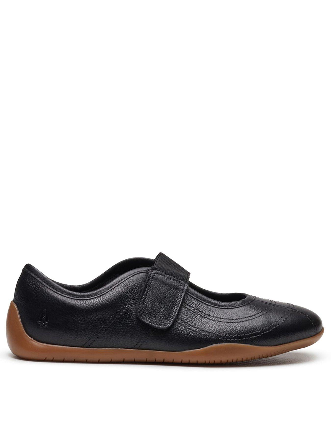 Hush Puppies Womens Juno Touch-Fastening Cushioned Flexible Shoes, Black, Size 6, Women